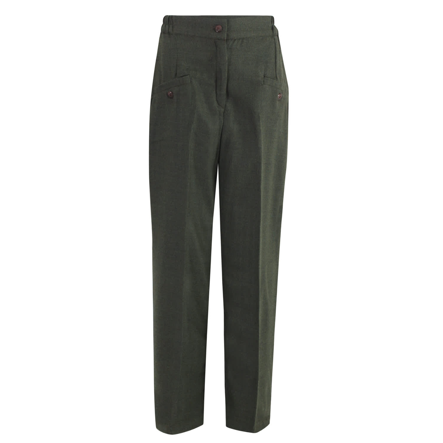 Tapered Formal Olive Solid Trouser - Santino