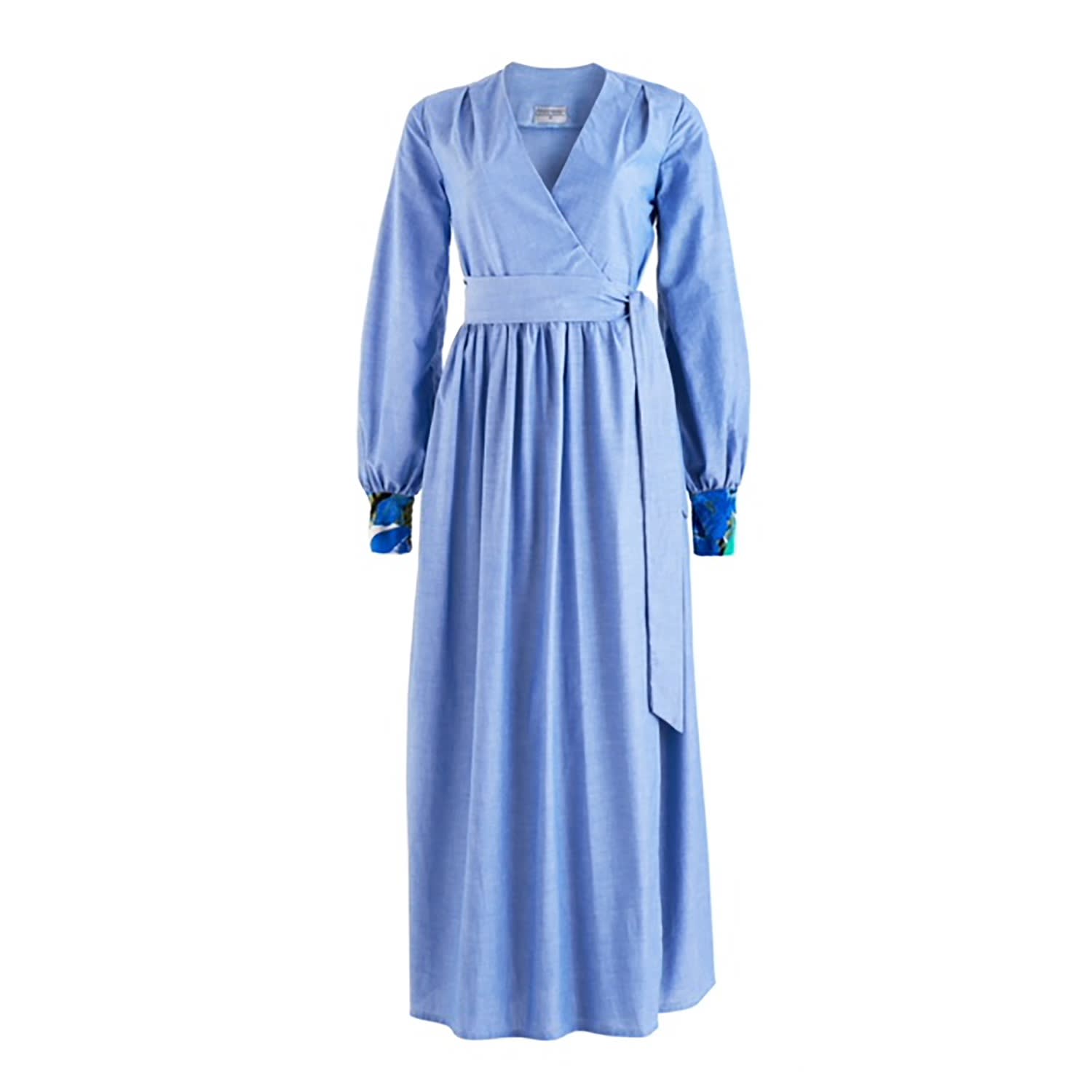 cotton maxi wrap dress