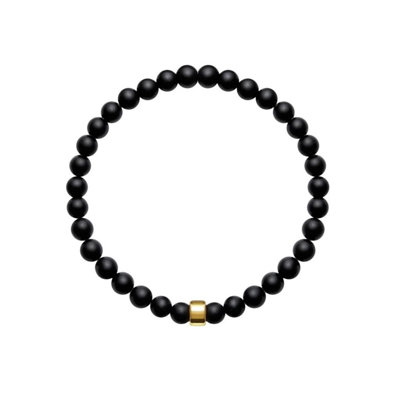 Ora Pearls Black / Gold Aro Mens Onyx Bracelet Gold Bead In Multi
