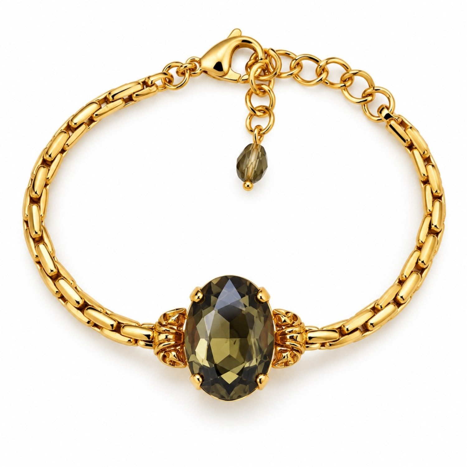 Vstyle Women's Green Olive Crystal Handcrafted Bracelet