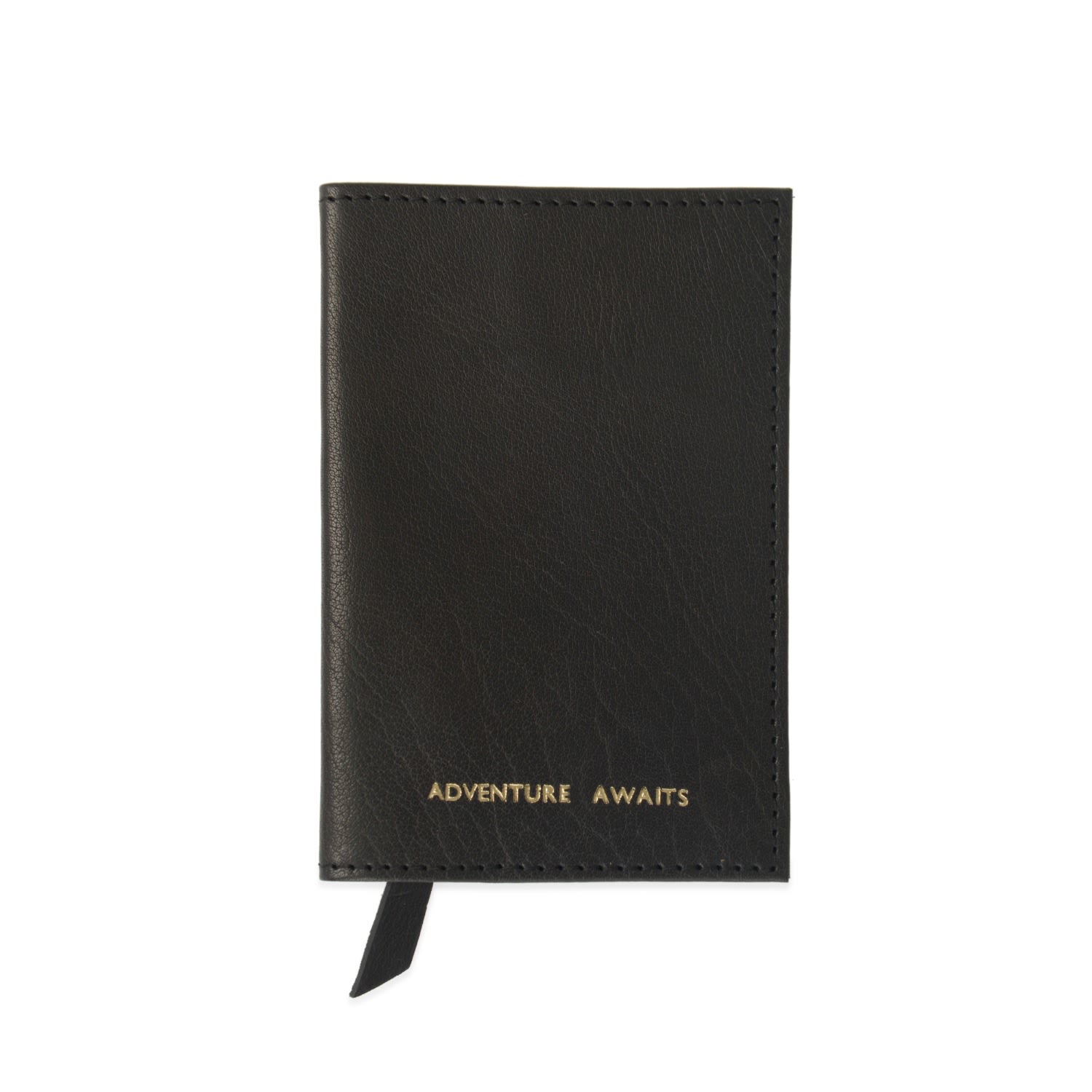 Adventure Awaits Black Leather Passport Cover Vida Vida