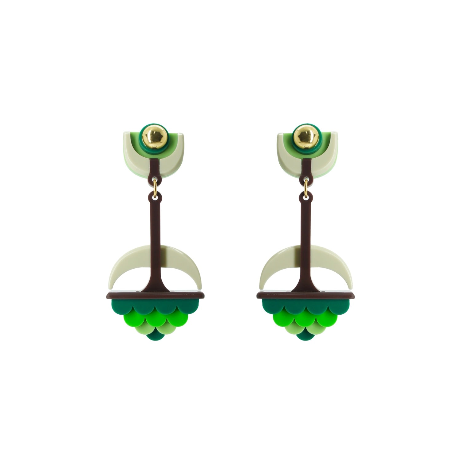 Gissa Bicalho Women's Handmade Acrylic Earring Filianto Green In Green