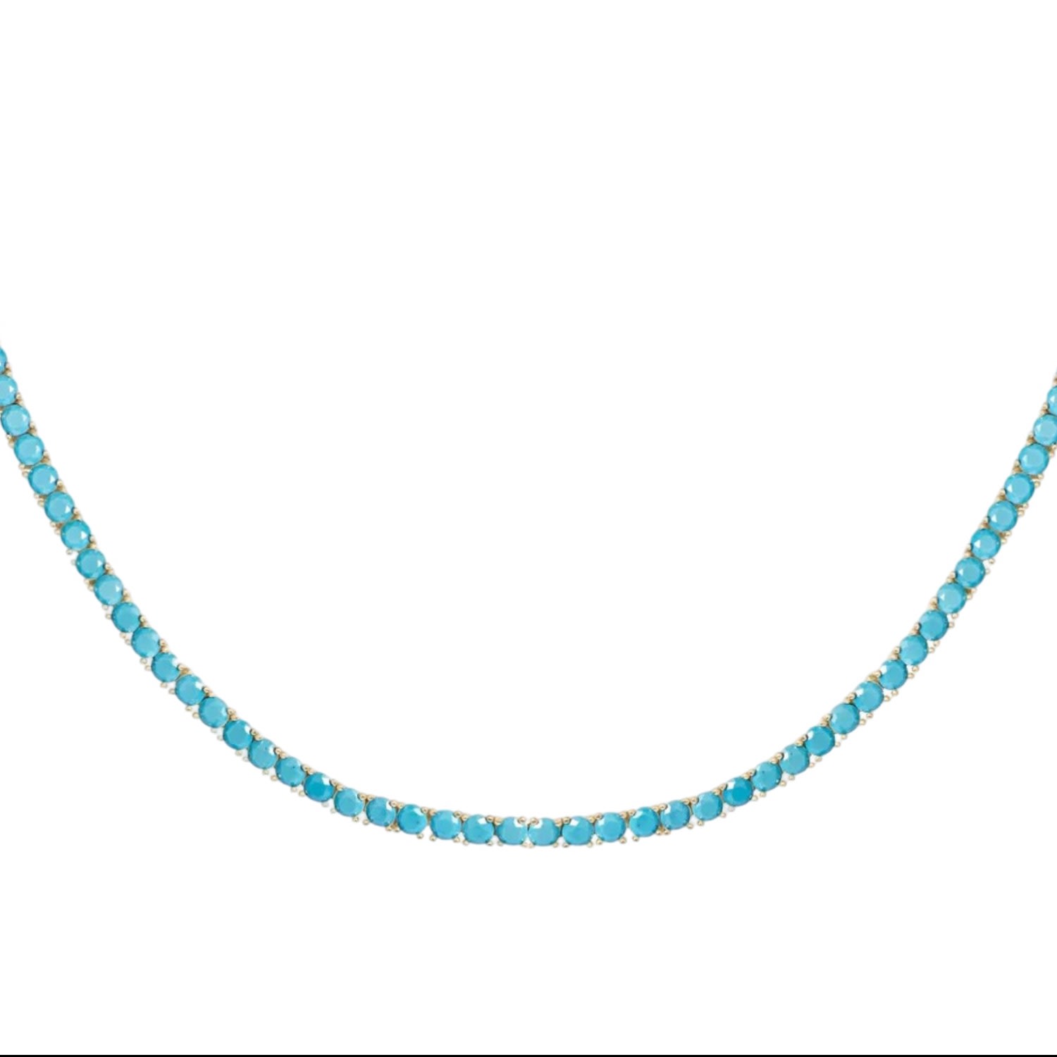 Women’s Gold Turquoise Tennis Necklace Ep Designs