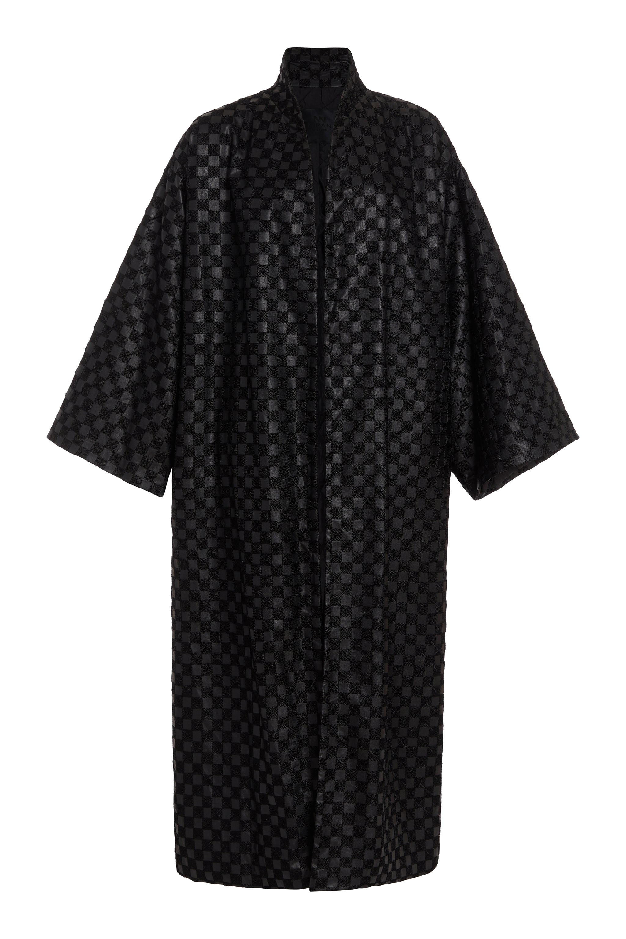 Women's Jenna Black Pleather Kimono Coat | M/L | Niran