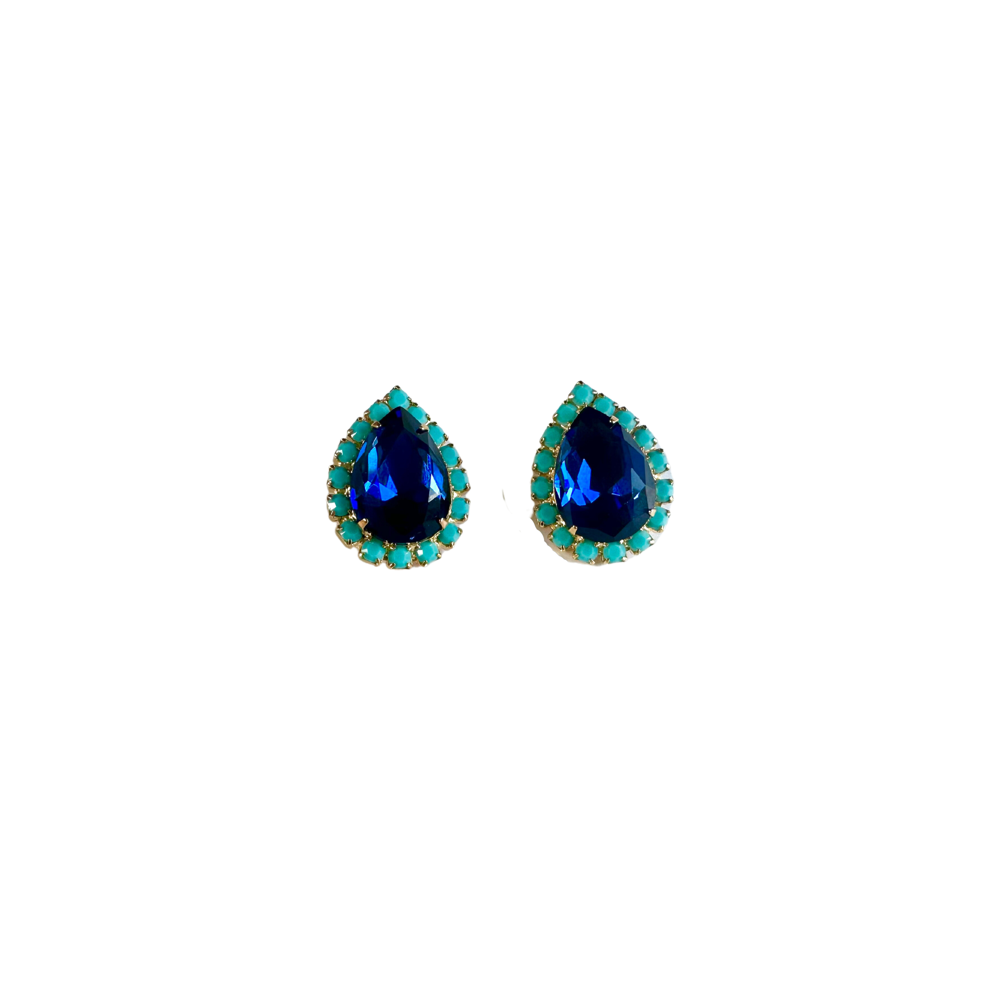 Women’s Blue Pear Stud In Navy The Pink Reef