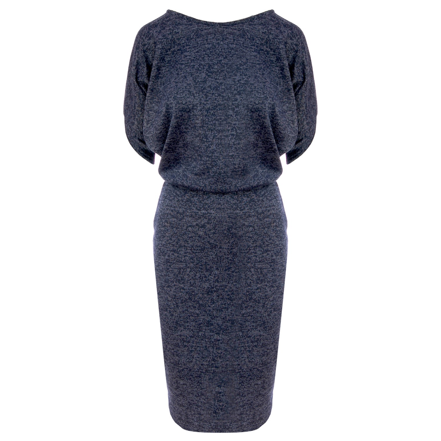 Women’s Blue Paris Jersey Knit Midi Dress In Navy Xs/S Roserry