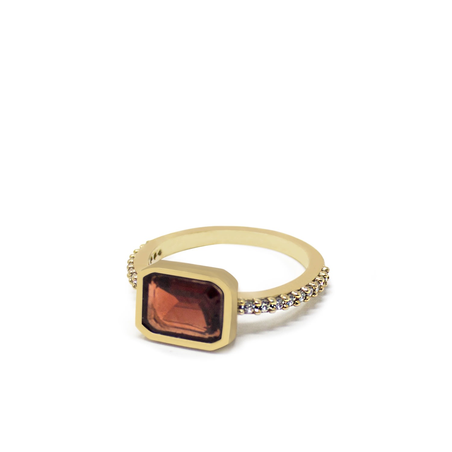 Women’s Red Luccichio Gold Vermeil Garnet Sparkle Ring Vintouch Italy