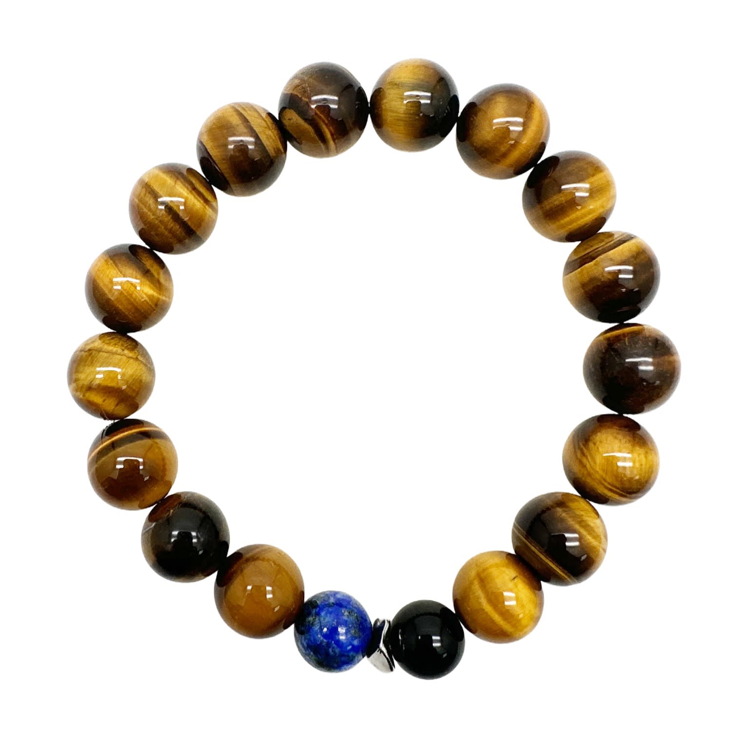 Farra Brown Tiger-eye With Blue Lapis Men's Bracelet