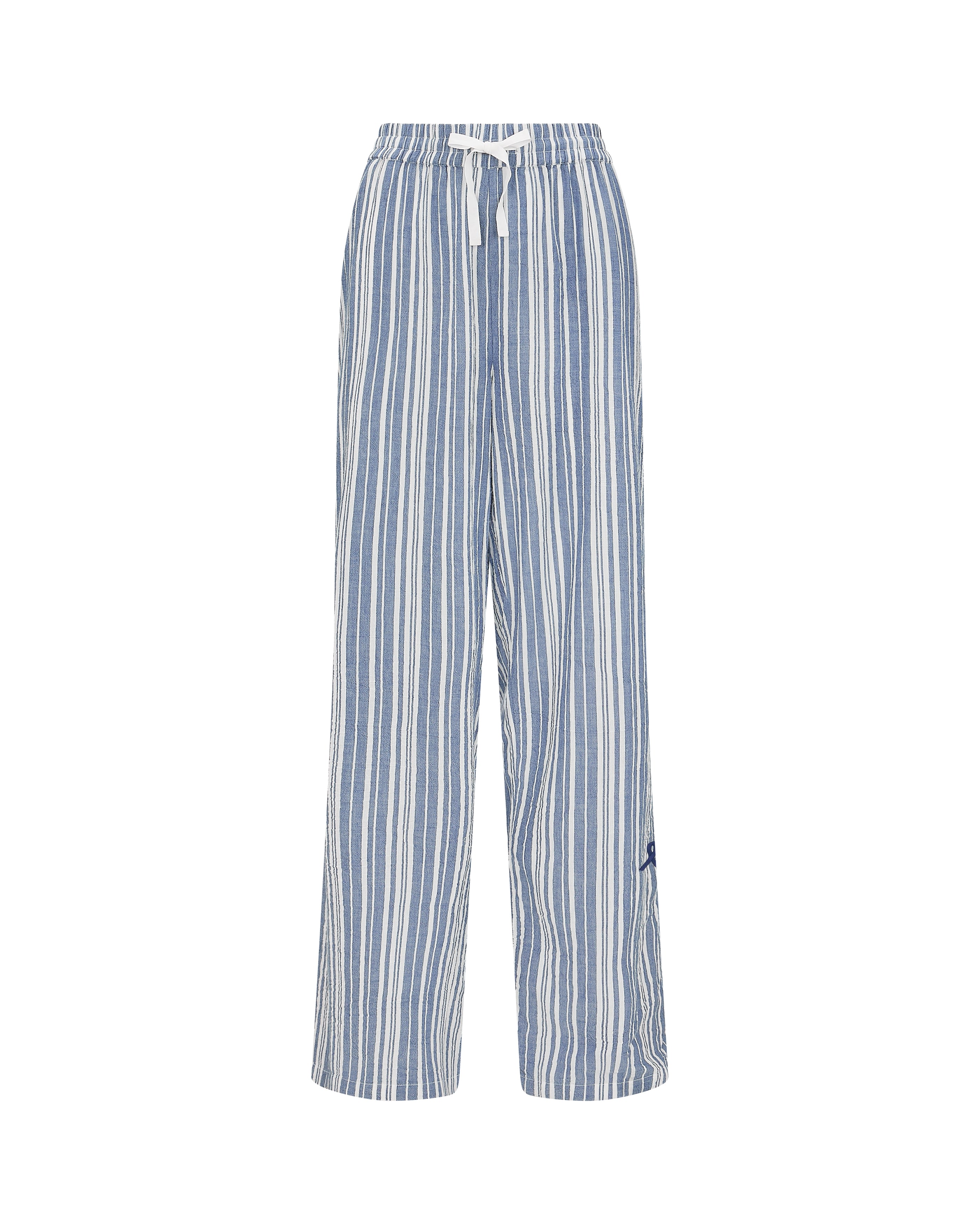 Nudea Women's Blue The Classic Trouser  - French Navy Stripe In Blue