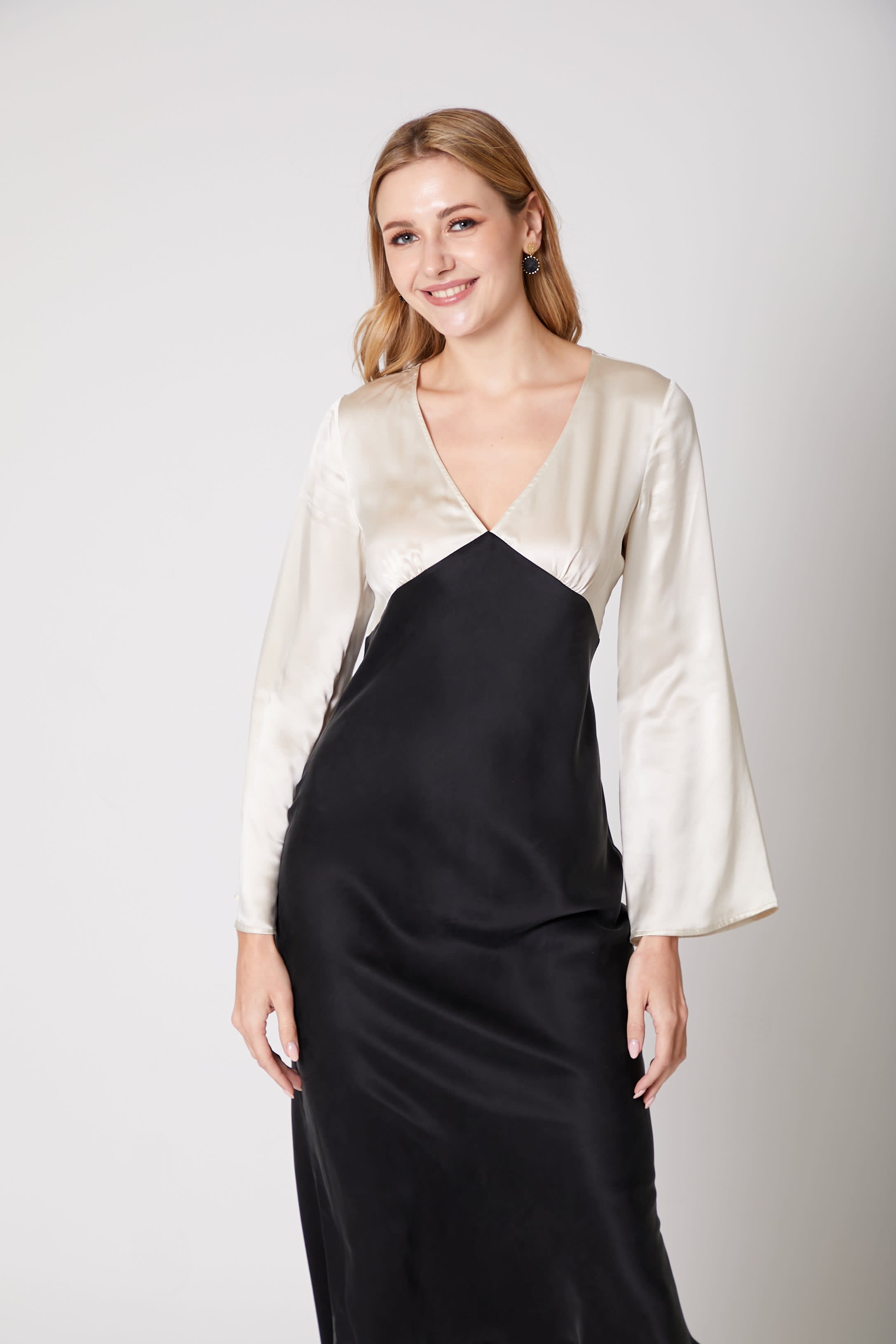 Silhouette Silk Cowl Slip Dress - Neutrals by Anaphe