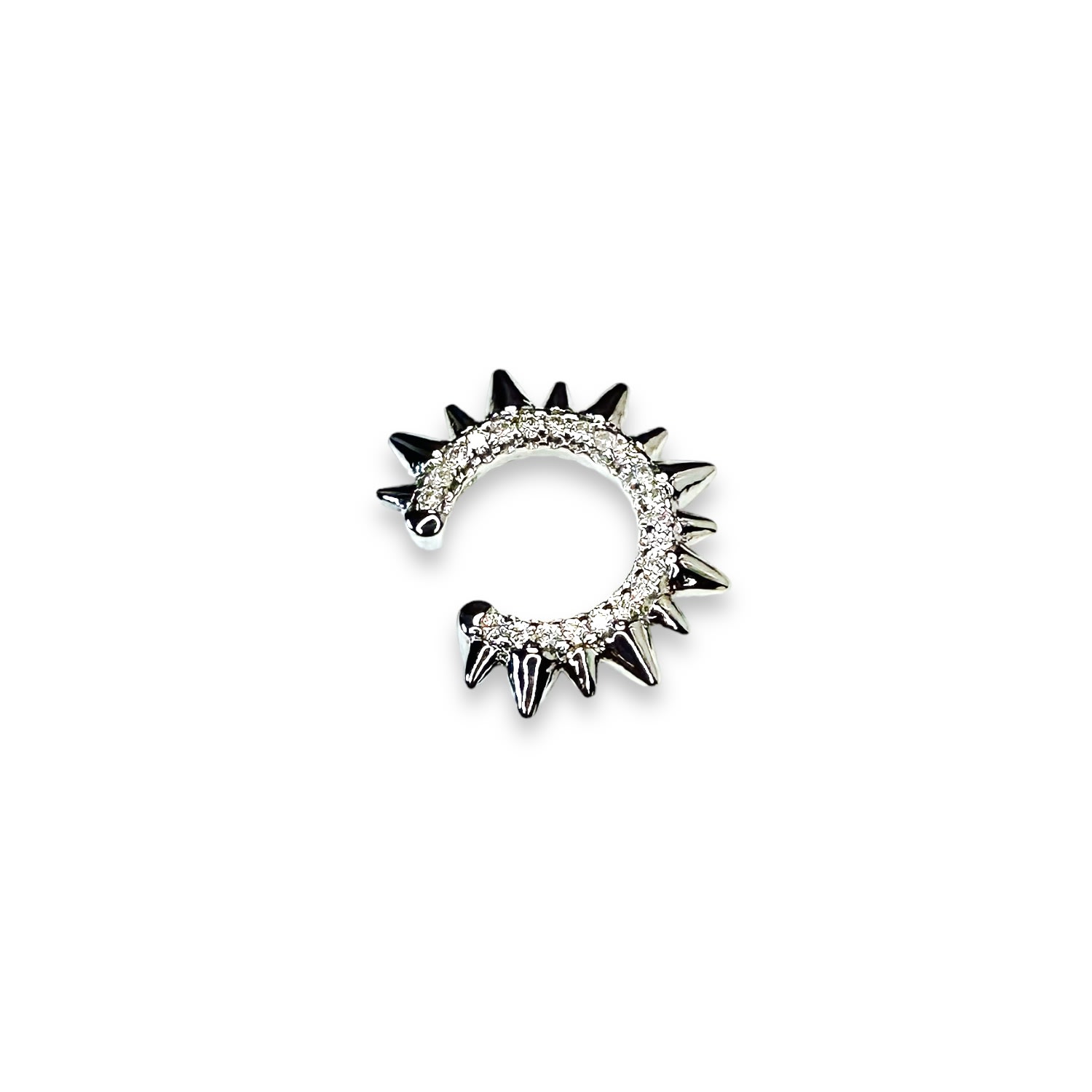 Women’s Silver Jagged Ear Cuff In White Gold Filled Jagged Halo Jewelry