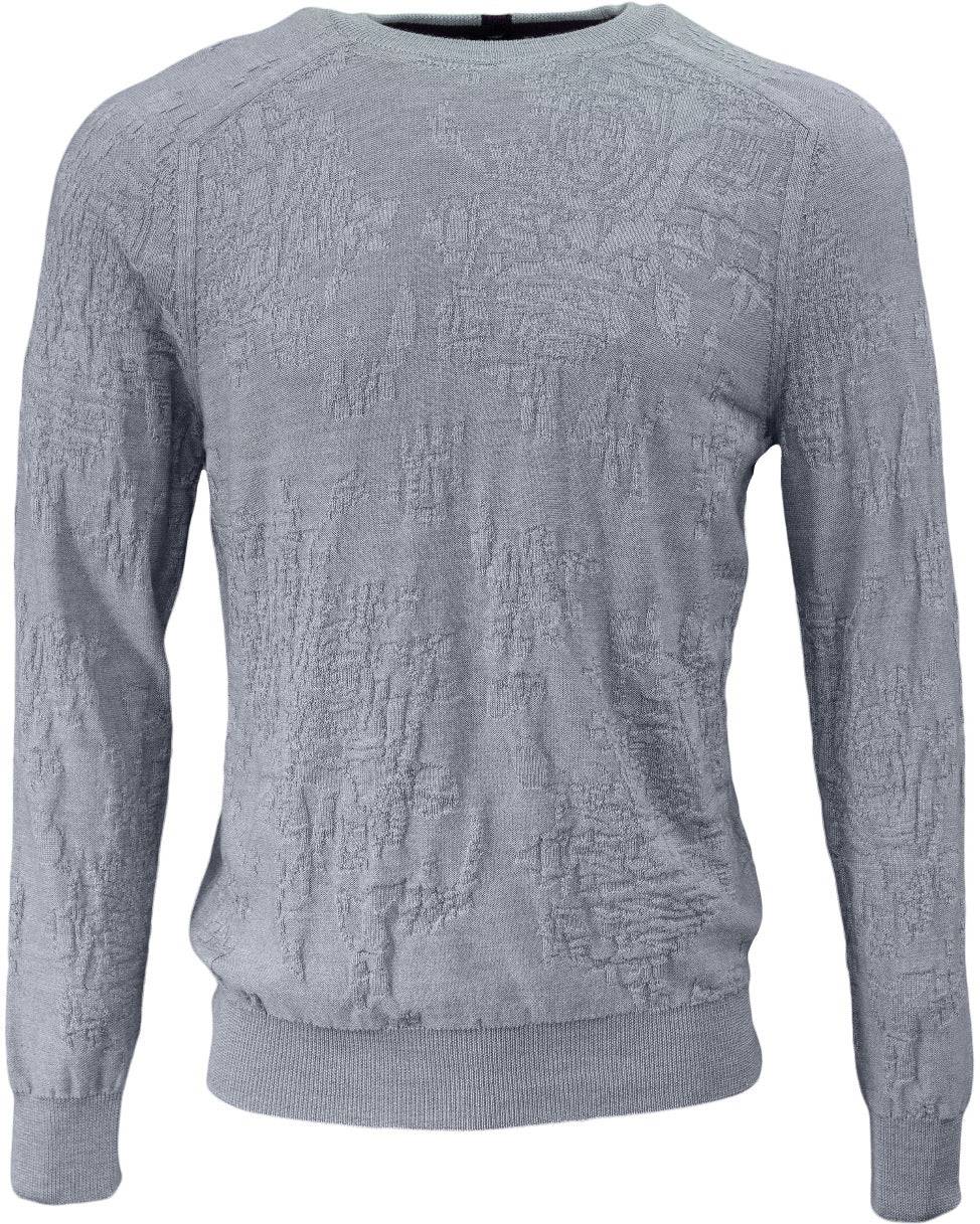 Lords Of Harlech Men's Grey Cole Fully Fashioned Merino Crewneck Sweater - Flannel In Grey