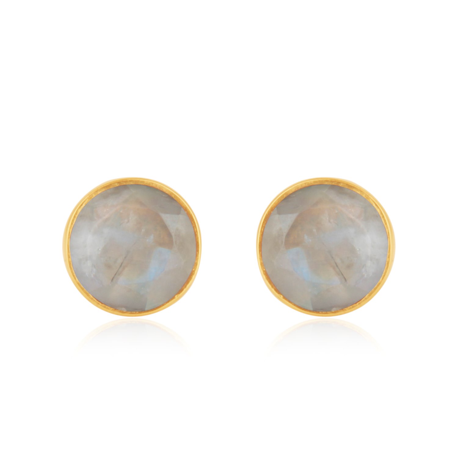 Jojo Harris Women's Neutrals / White Minnie Gold Moonstone Earring