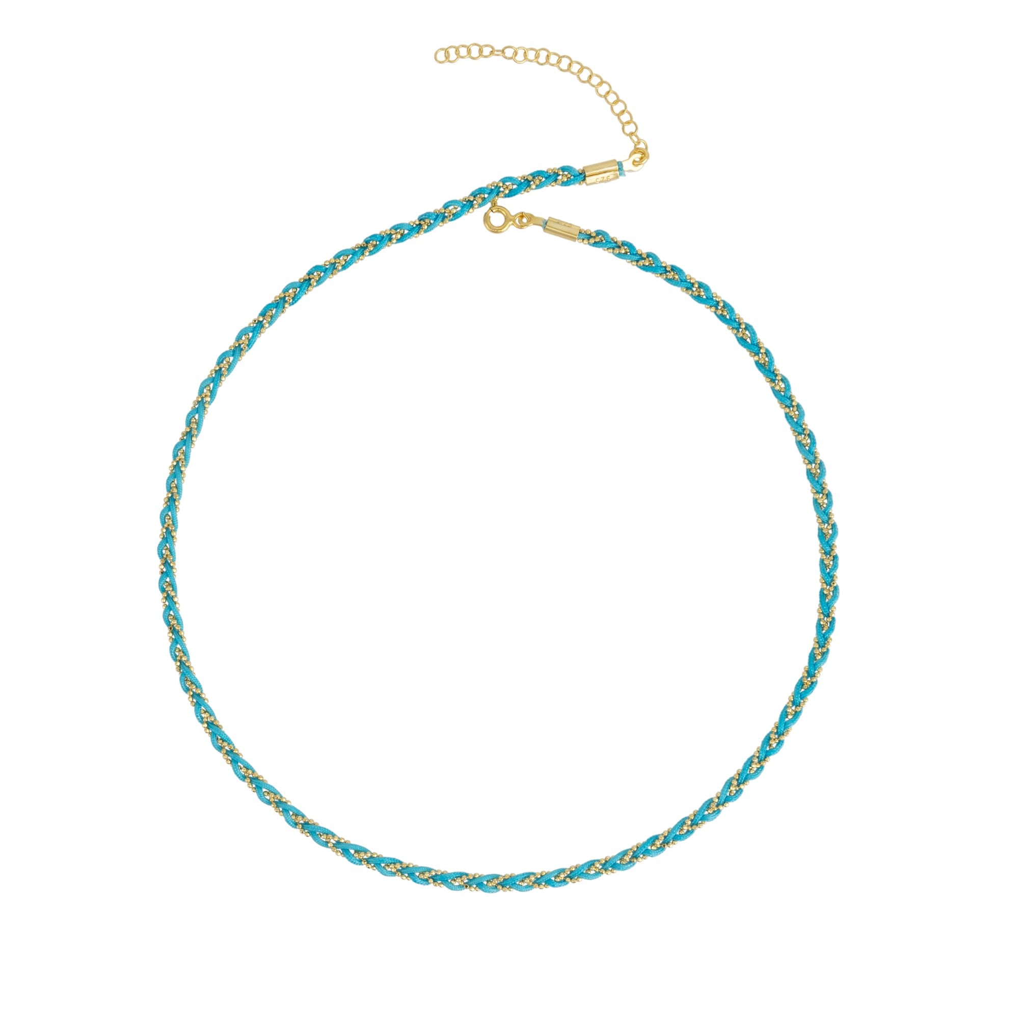 Spero London Women's Handmade Rope Braided Sterling Silver Beaded Chain Necklace In Blue In Blue