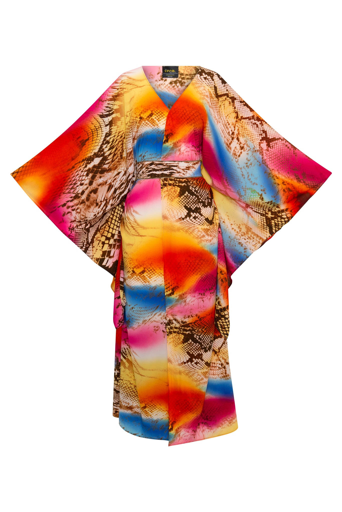 Byvinnik Women's Blue / Pink / Yellow Bohémienne Kimono Robe In Tracy In Multi