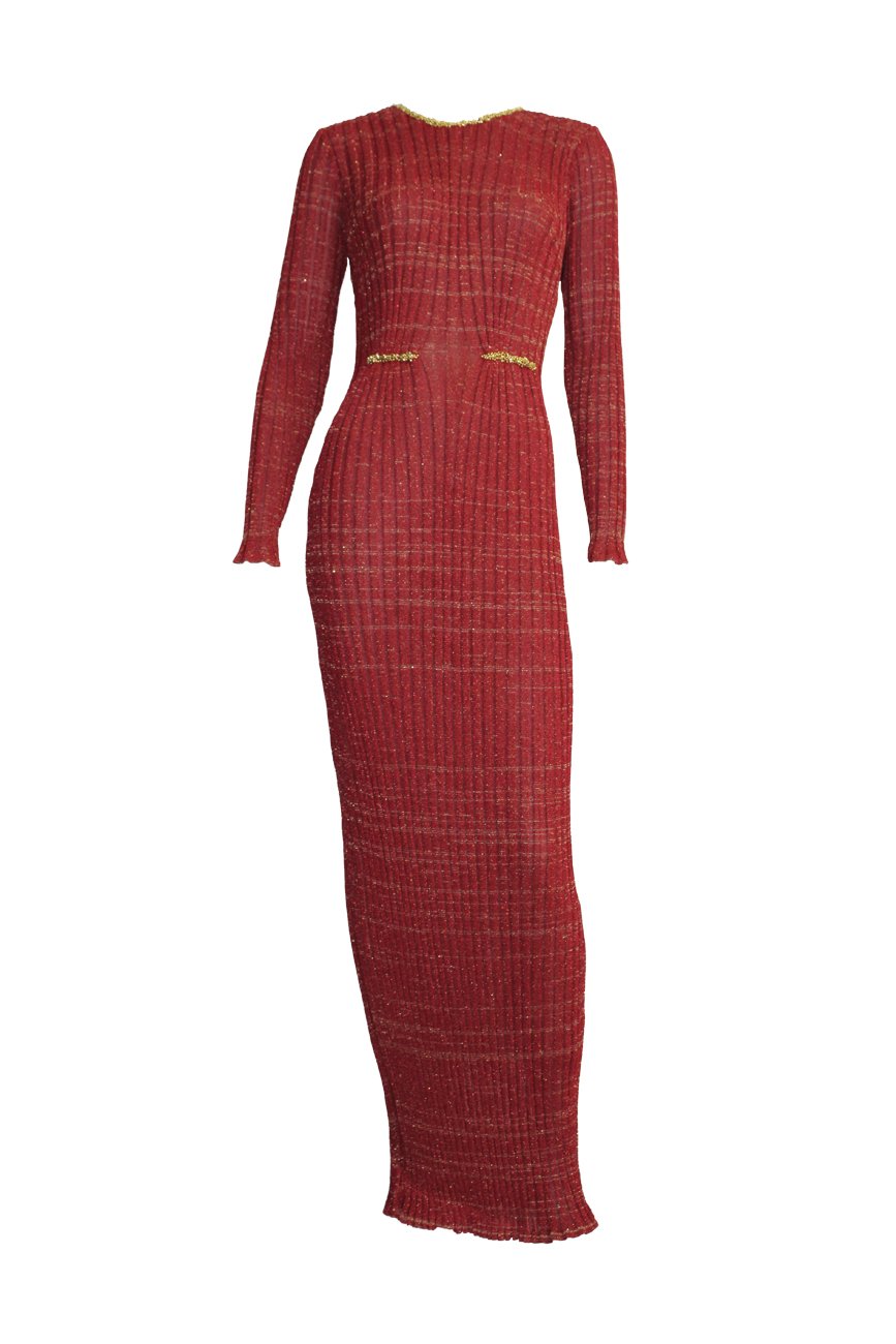 Women’s Gold / Red Serendipity - Lava Gown Small Maria Aristidou