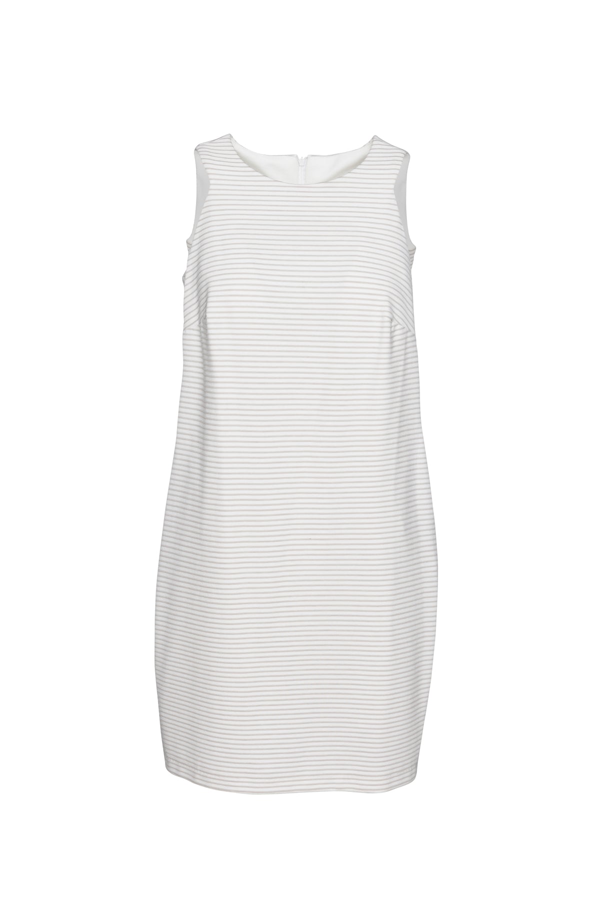 Women's Neutrals Textured Striped Sleeveless Sack Dress