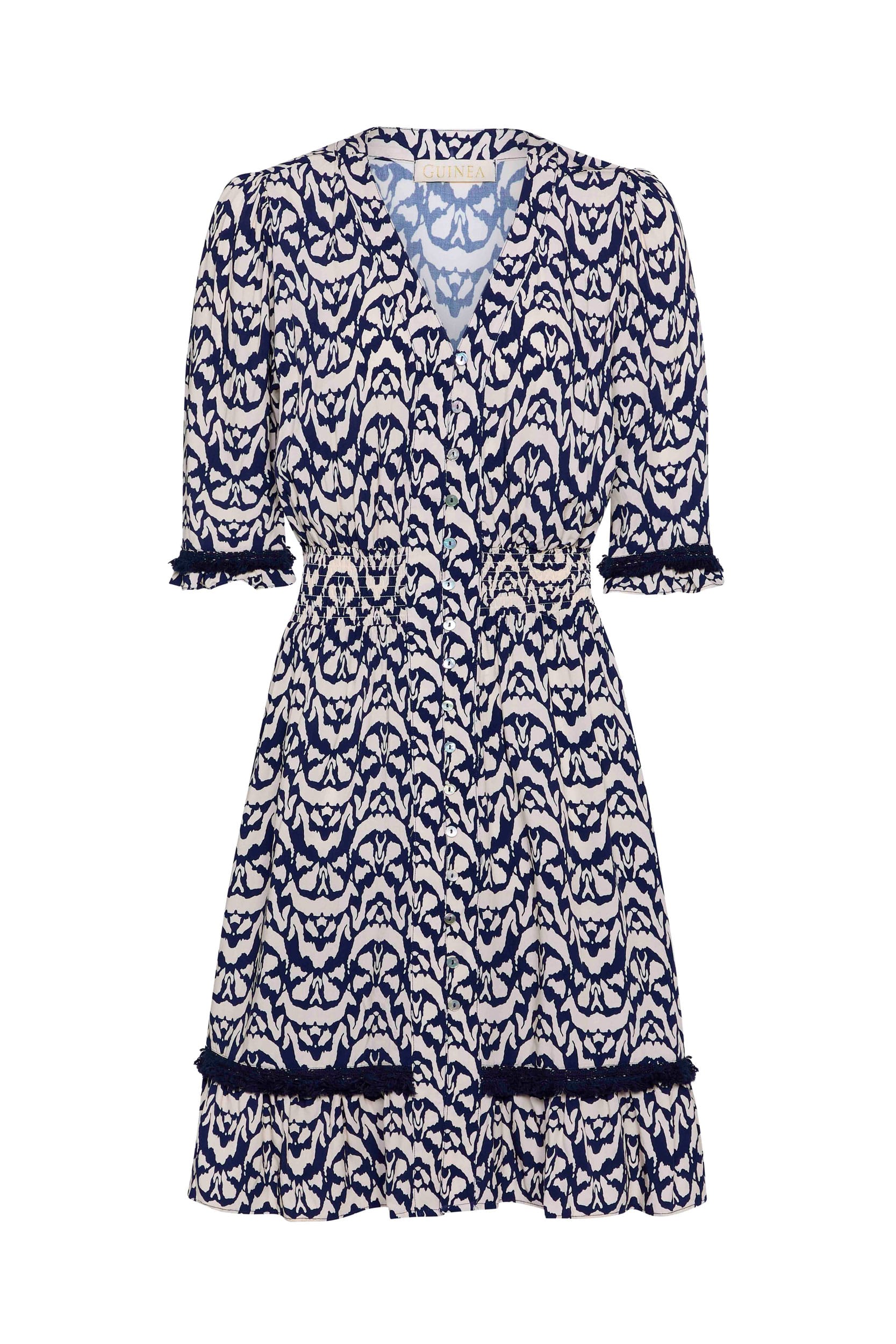 Guinea Women's Blue Navy & Cream Summer Dress