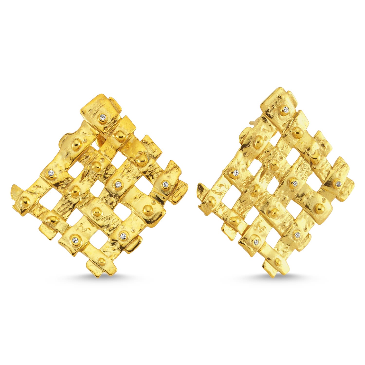 Reian Jewellery Women's Gold Cage Earrings