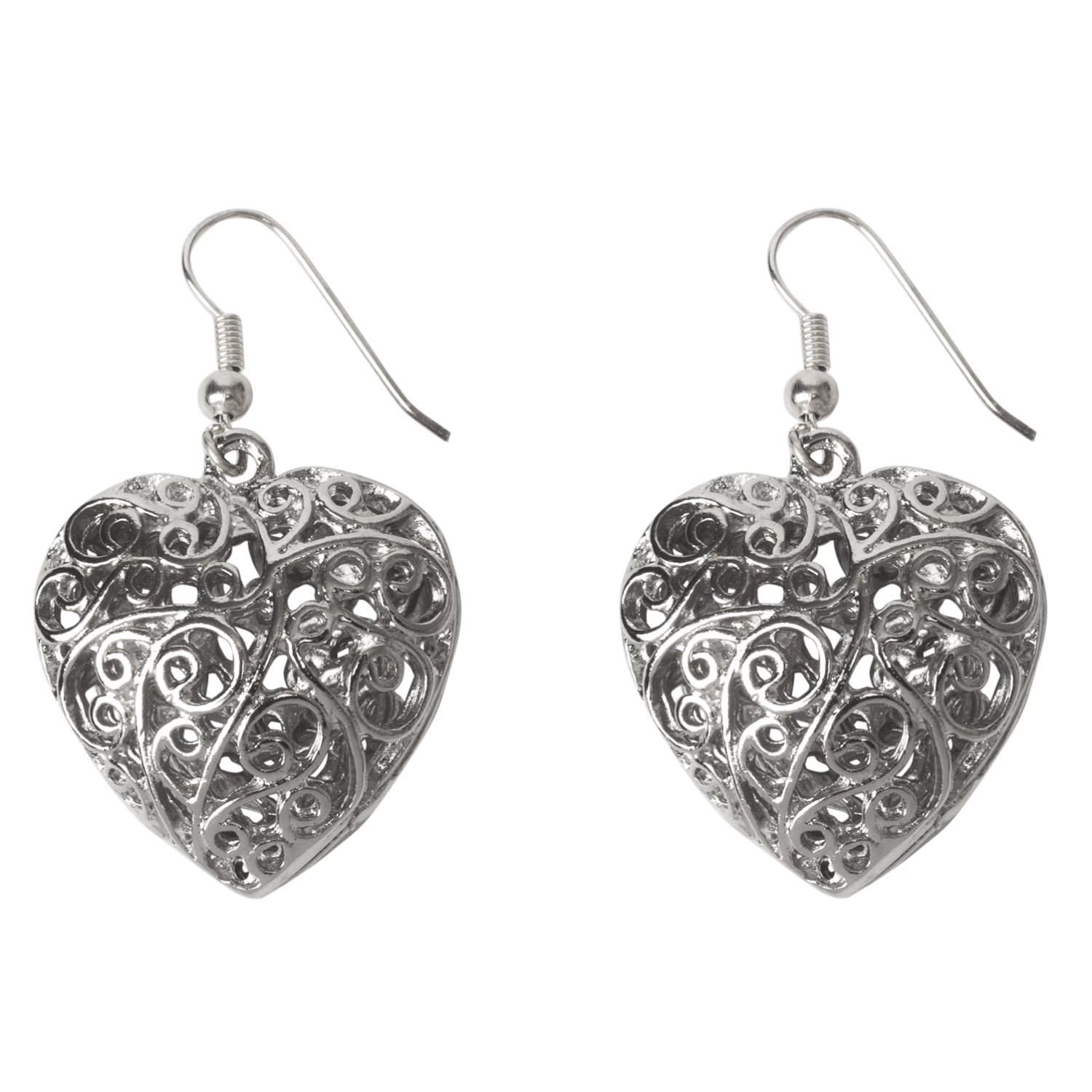 Caramel Vintage Jewellery Women's Vintage Silver Plated Secret Love Earrings