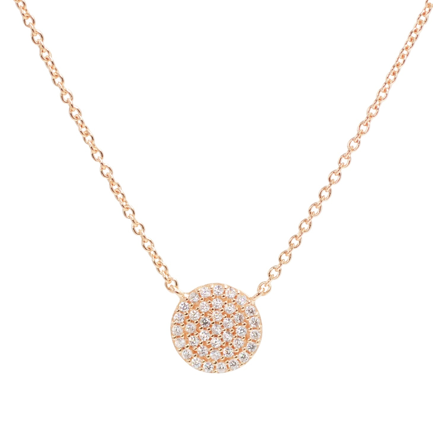 Women's Pave Disk Necklace - Rose Gold | Kamaria