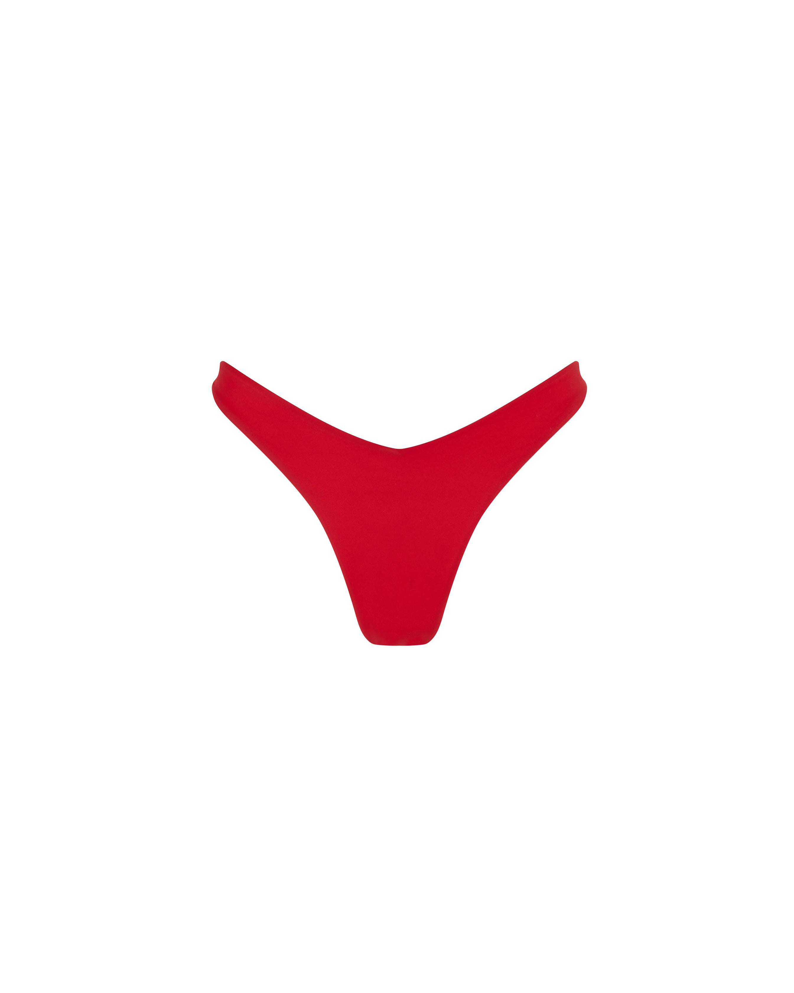 Let's Swim Women's Red High Rise Brazillian Bikini Bottom In Red