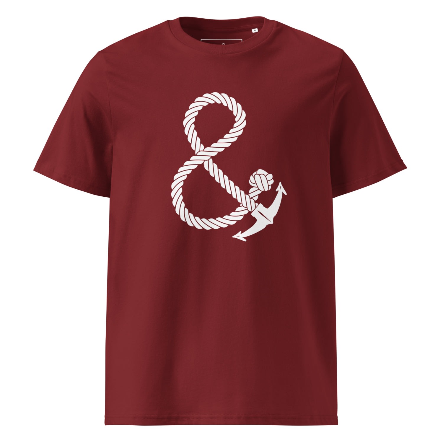 Anchor & Crew Red Burgundy Oversized Ampersand Signature Organic Cotton T-shirt - Men In Red