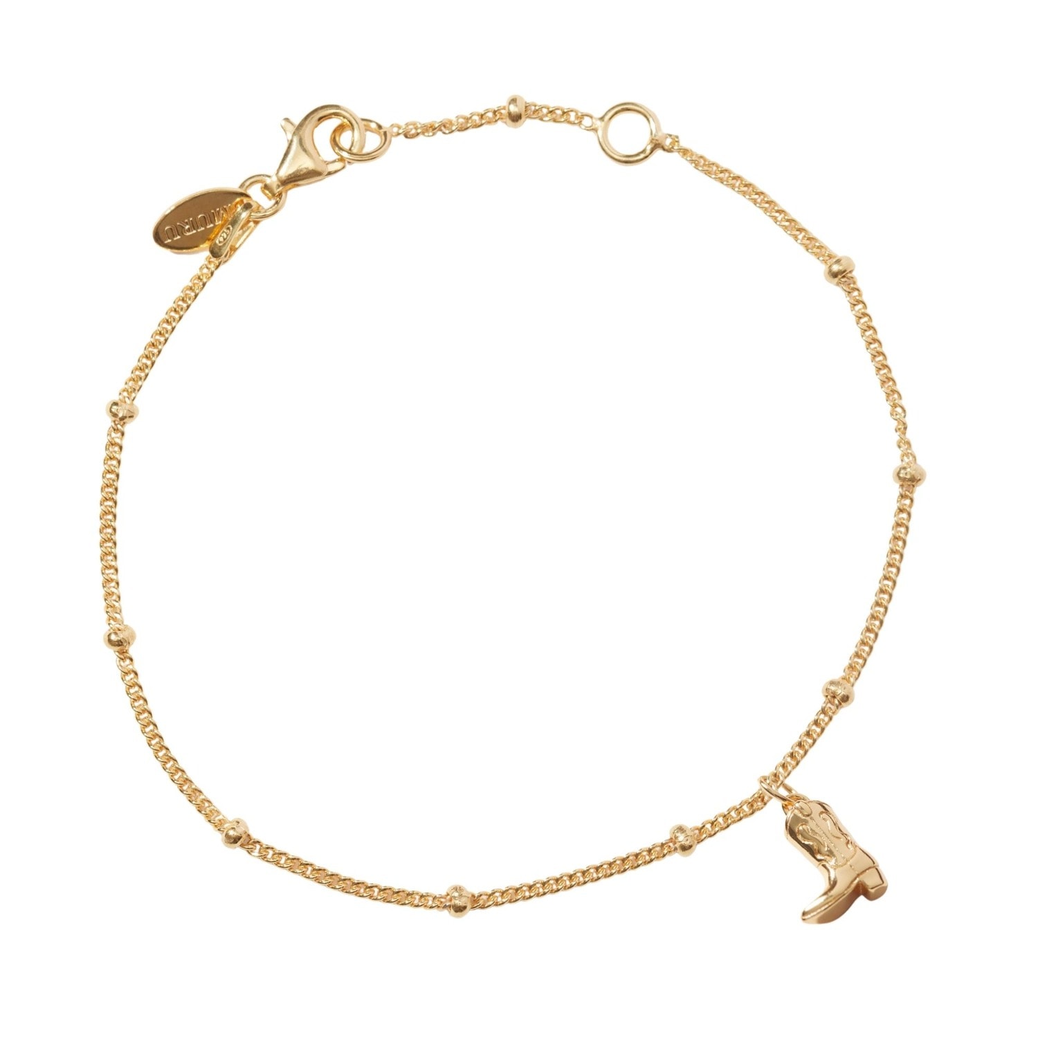 Muru Women's Cowboy Boot Bracelet Gold In Gold