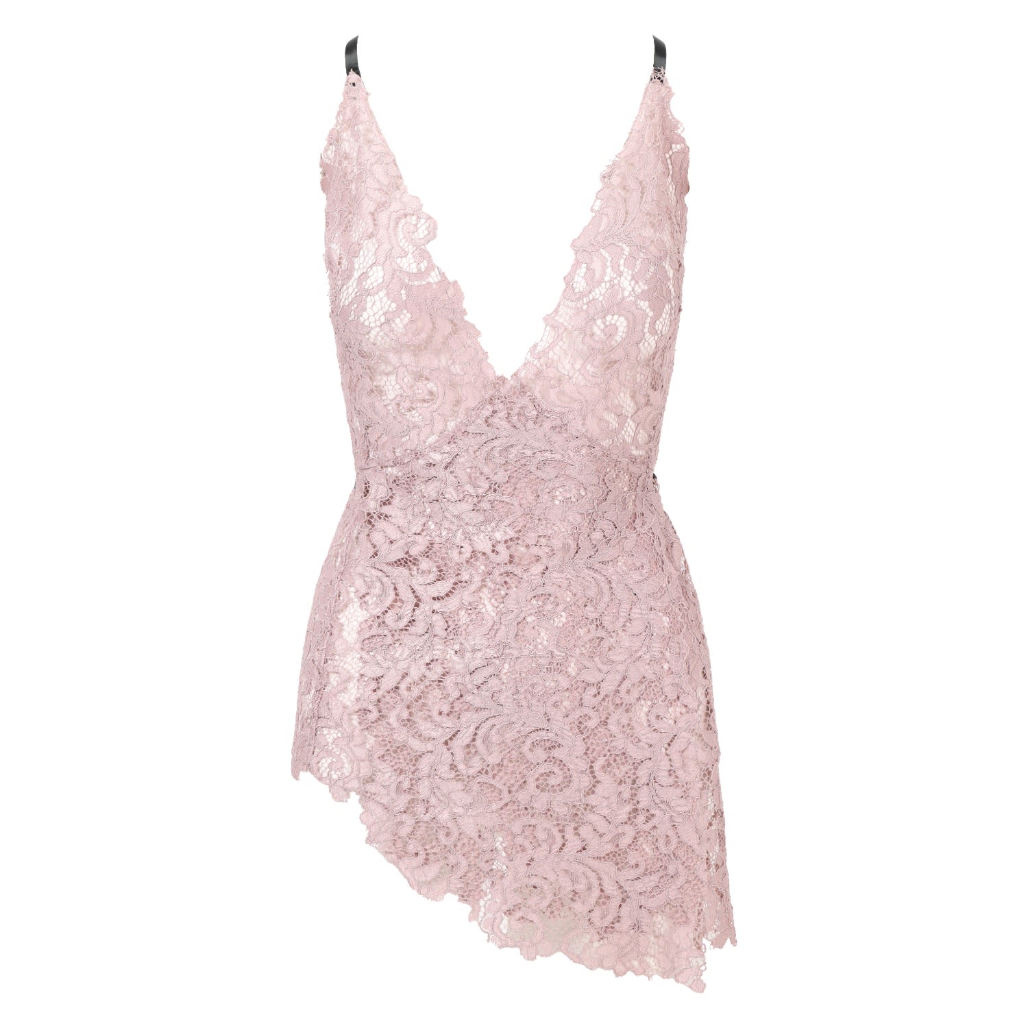 Women's Rose Gold Valentina Powder Pink Summer Lace Wrap Dress With Sheer Chiffon Slip Included | Extra Small | Belle-Et-Bonbon