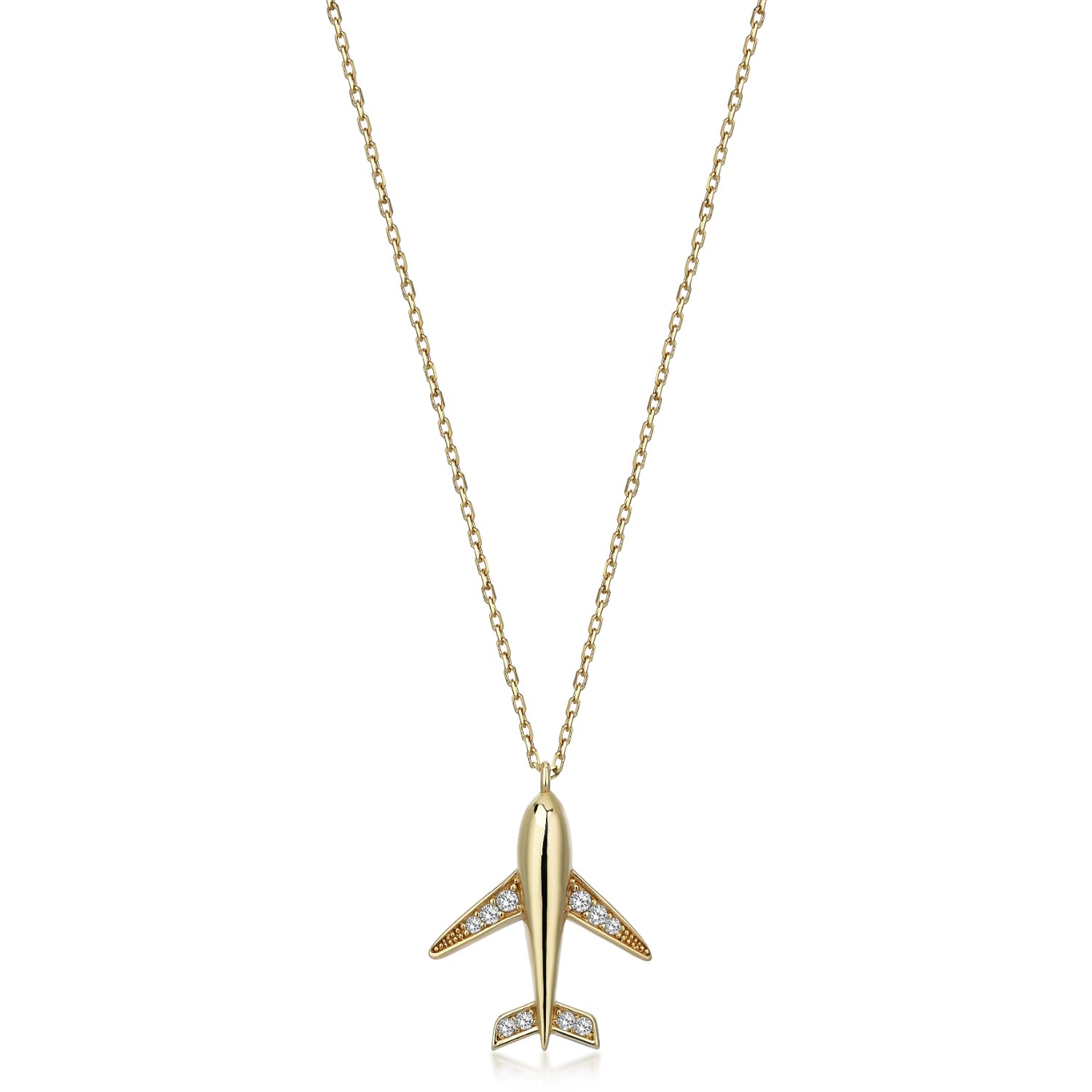 Odda75 Women's Airplane Necklace In 14k Gold In Gray
