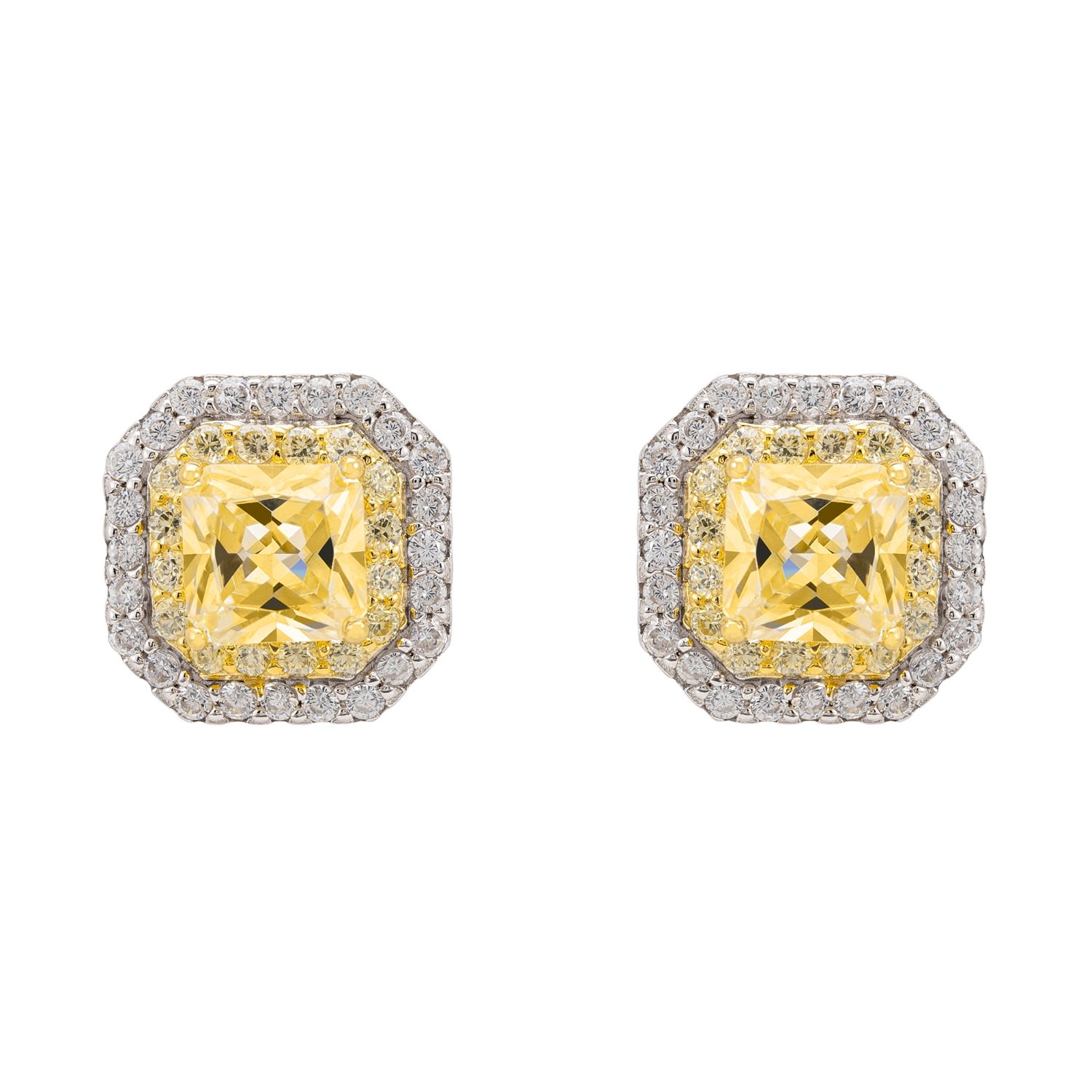 Women’s Silver / Yellow / Orange Anastasia Stud Earrings Silver Yellow Topaz Latelita