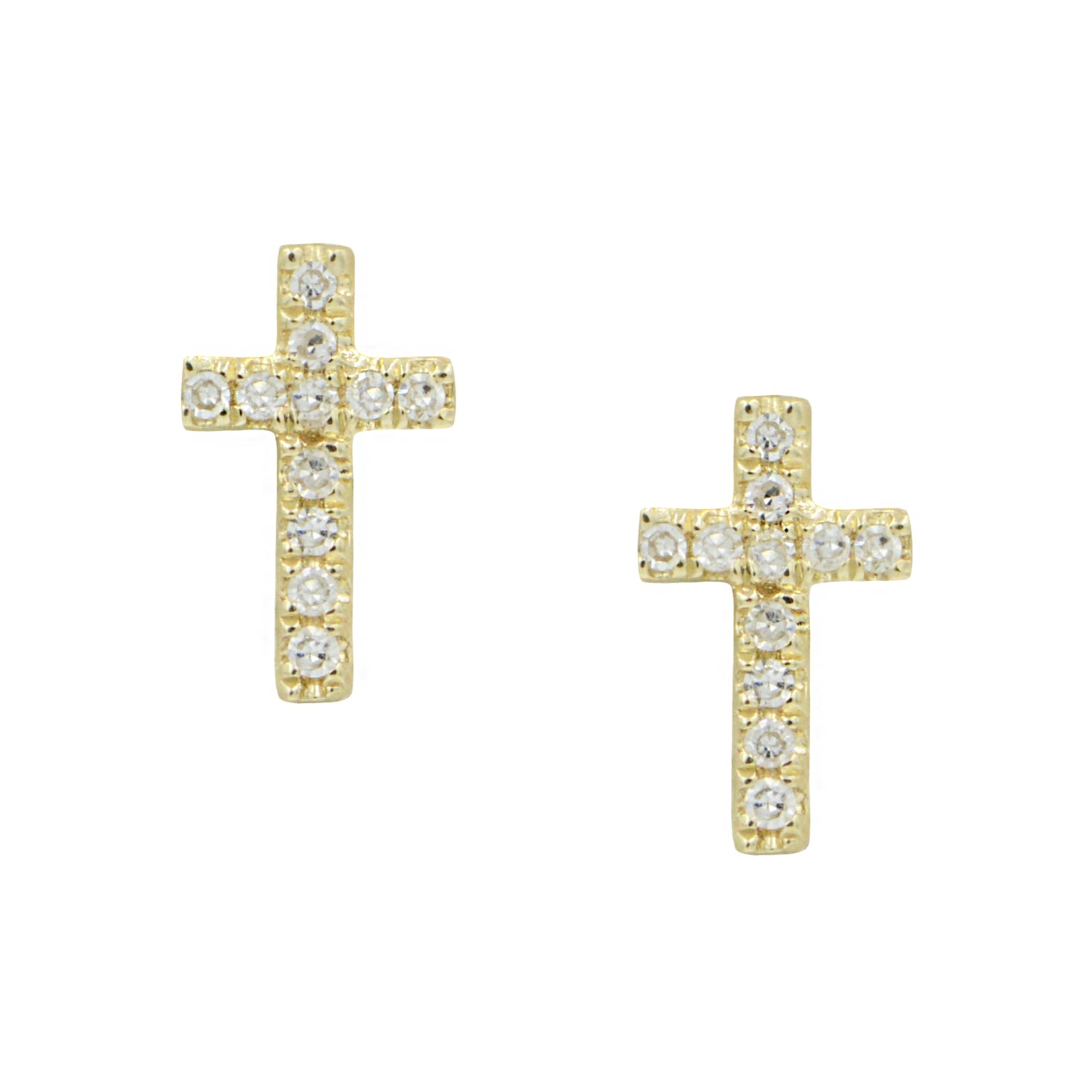 Kamaria Women's Gold Cross Diamond Studs In Gold
