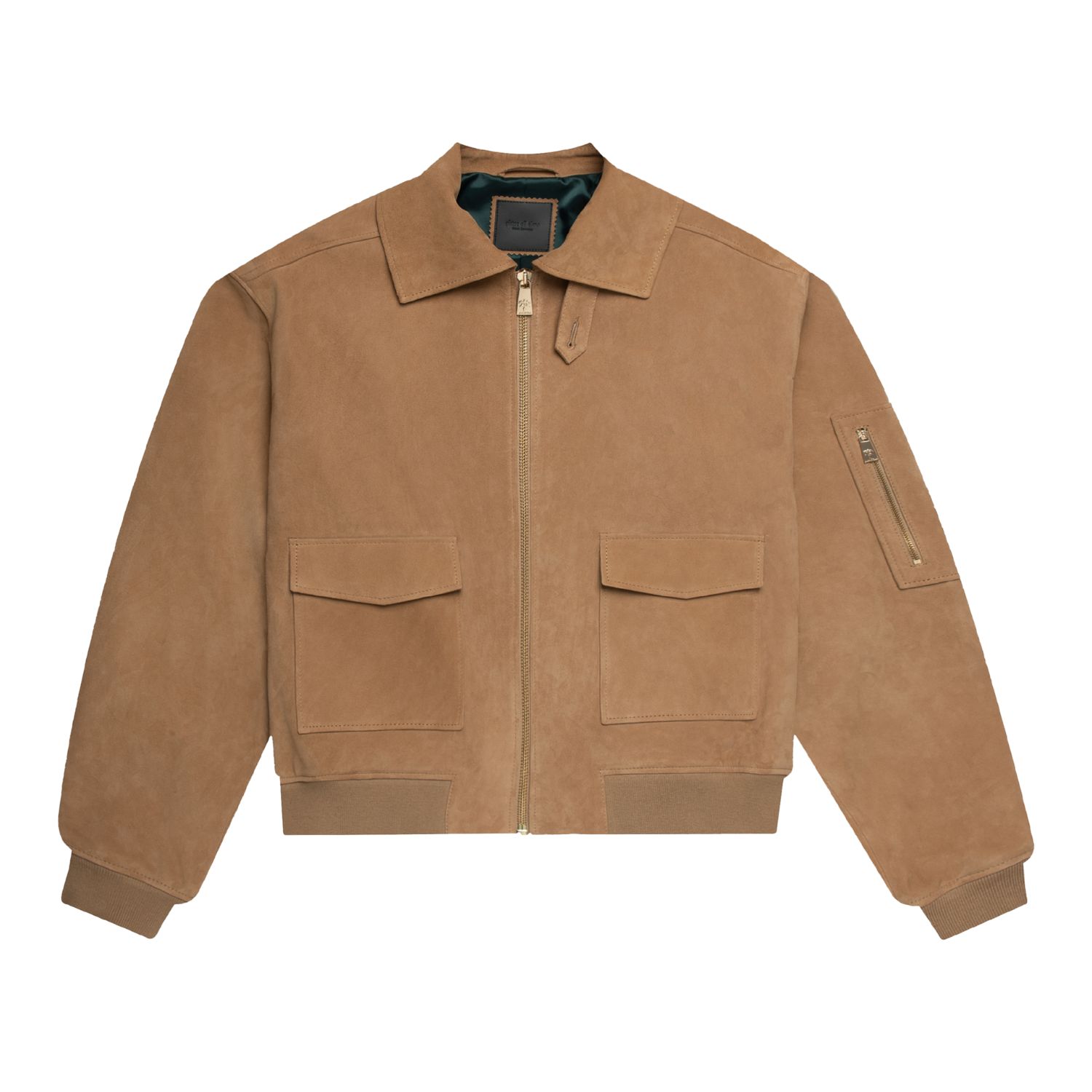 Place Of Elms Men's Gold / Brown Gold Sand Suede Jacket In Multi