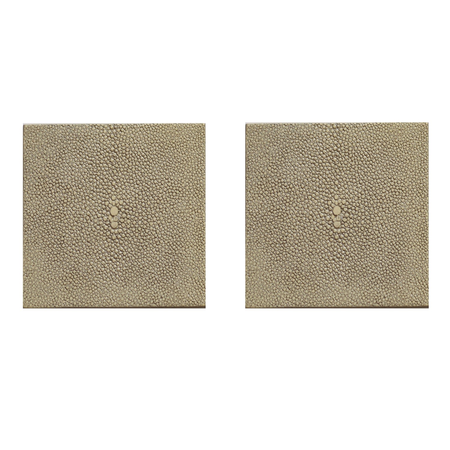 Posh Trading Company Neutrals Set Of Two Coasters - Faux Shagreen Natural In Brown
