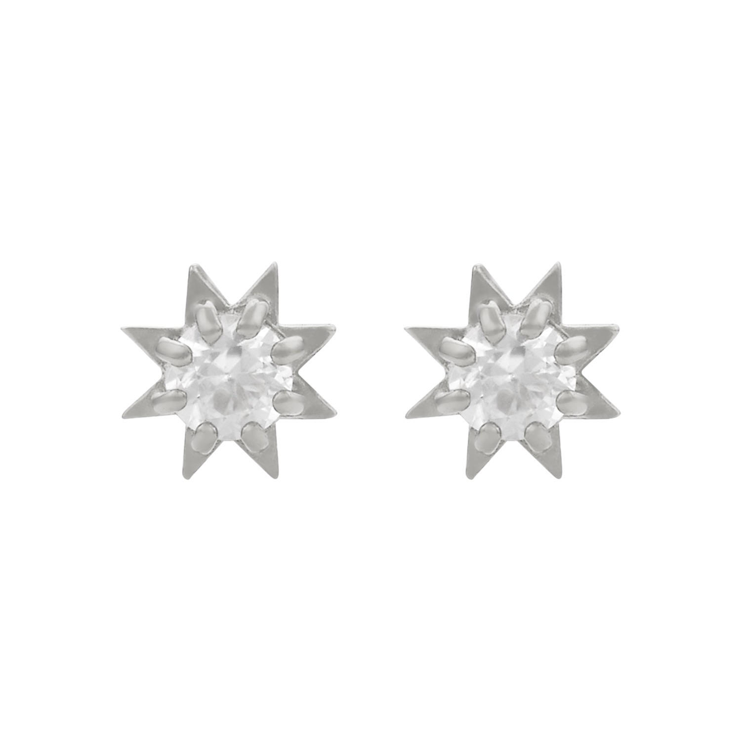 Zoe And Morgan Women's Stella Earrings Silver White Zircon In Silver