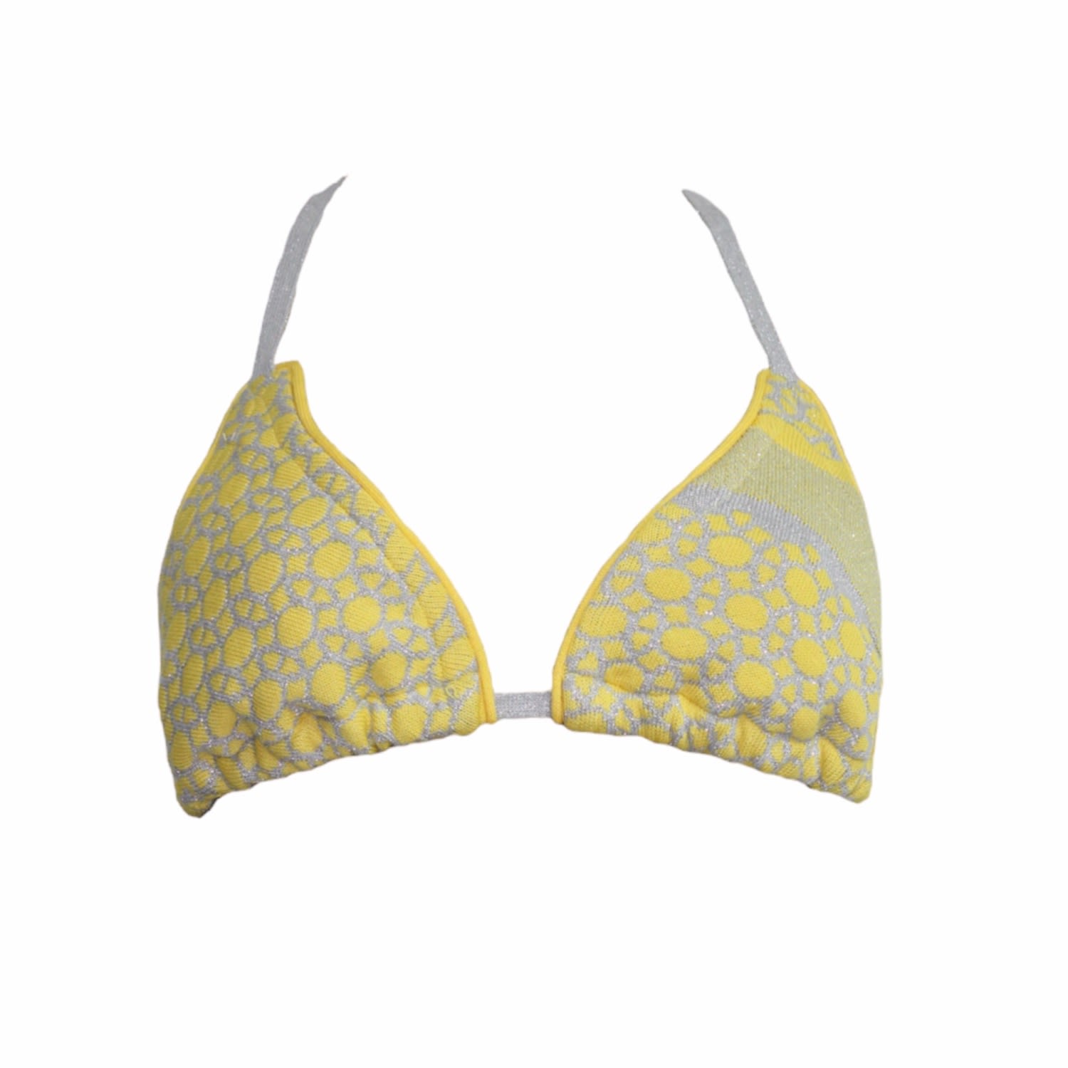 Maria Aristidou Women's Silver / Yellow / Orange Nettal Triangle Bikini Top In Yellow/orange/silver