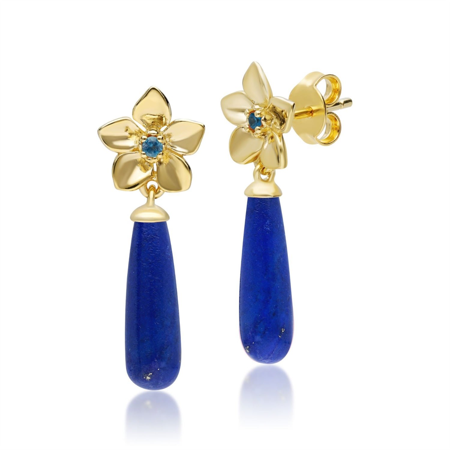 Women’s Ecfew - Blue Lapis Lazuli & Blue Topaz Drop Earrings Gemondo