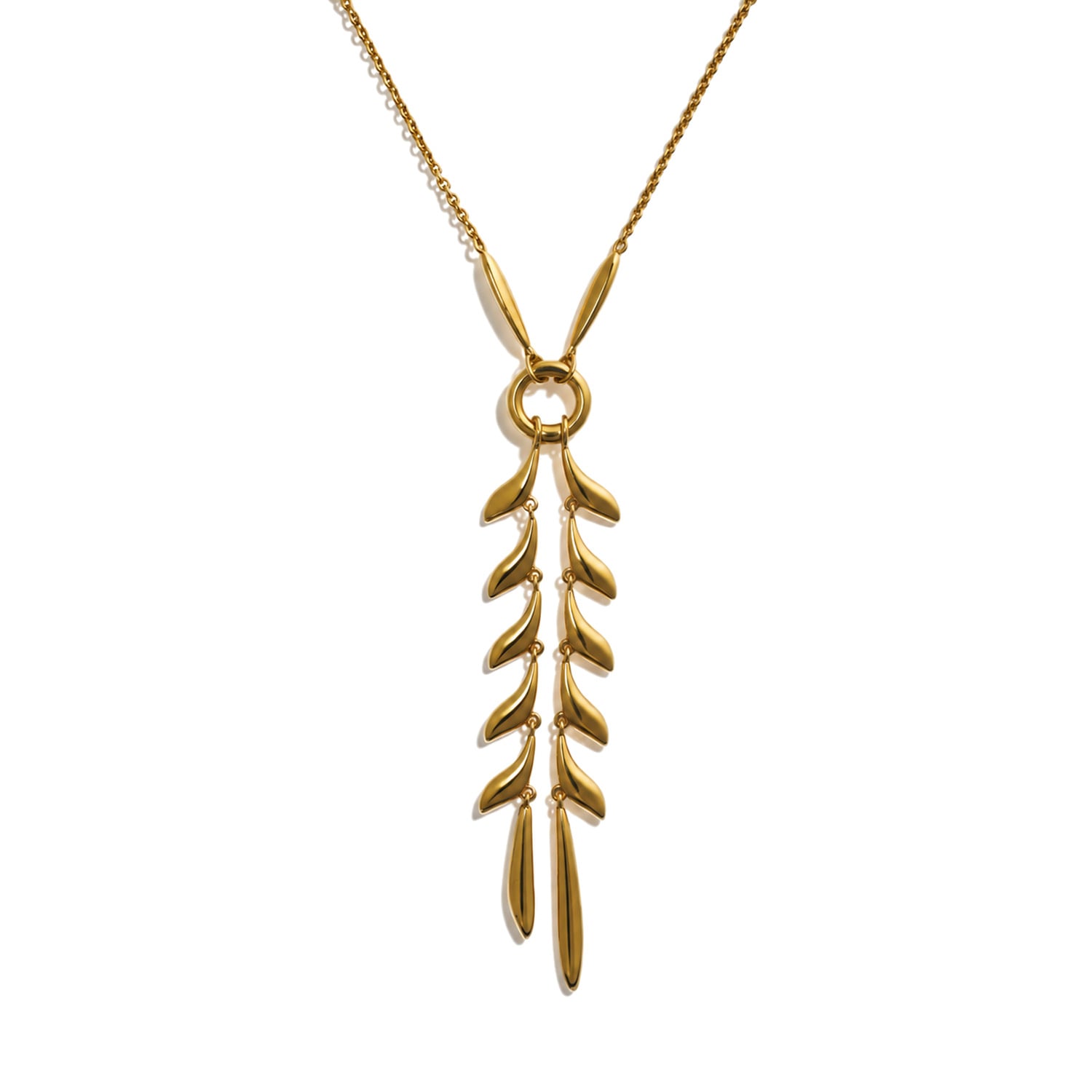 Stone Fruit Women's Fishtail Necklace - Gold