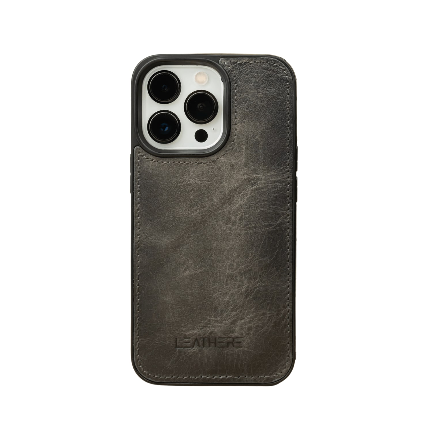 Leathere Iphone Series Grey Leather Case - Austin In Grey