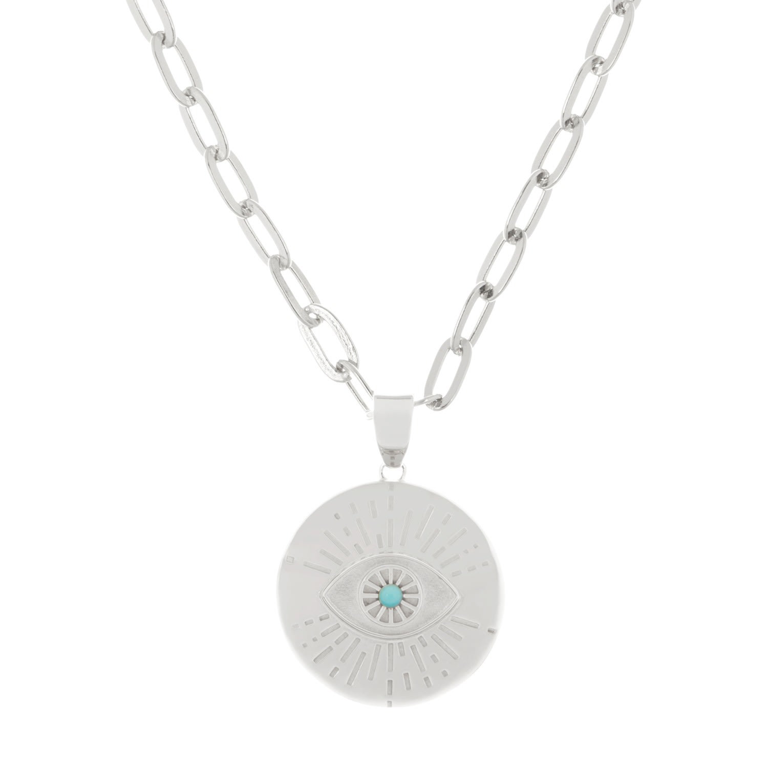 Women’s Evil Eye Turquoise Necklace - Silver Soteria London