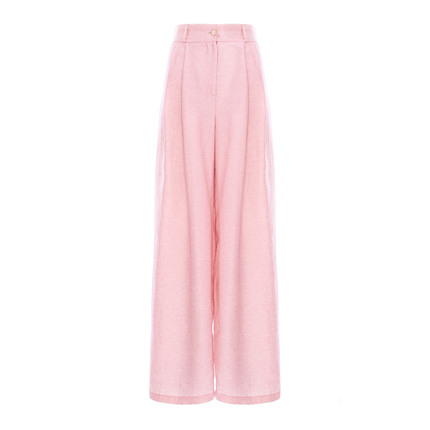 Couture De Marie Women's Pink / Purple Aiko Blush Pink Wide-leg Linen Trousers In Pink/purple