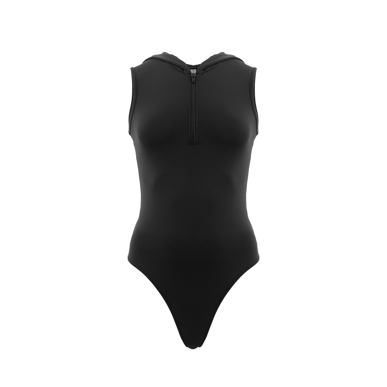 Women's Black Hooded Bodysuit | Medium | Audrey Vallens