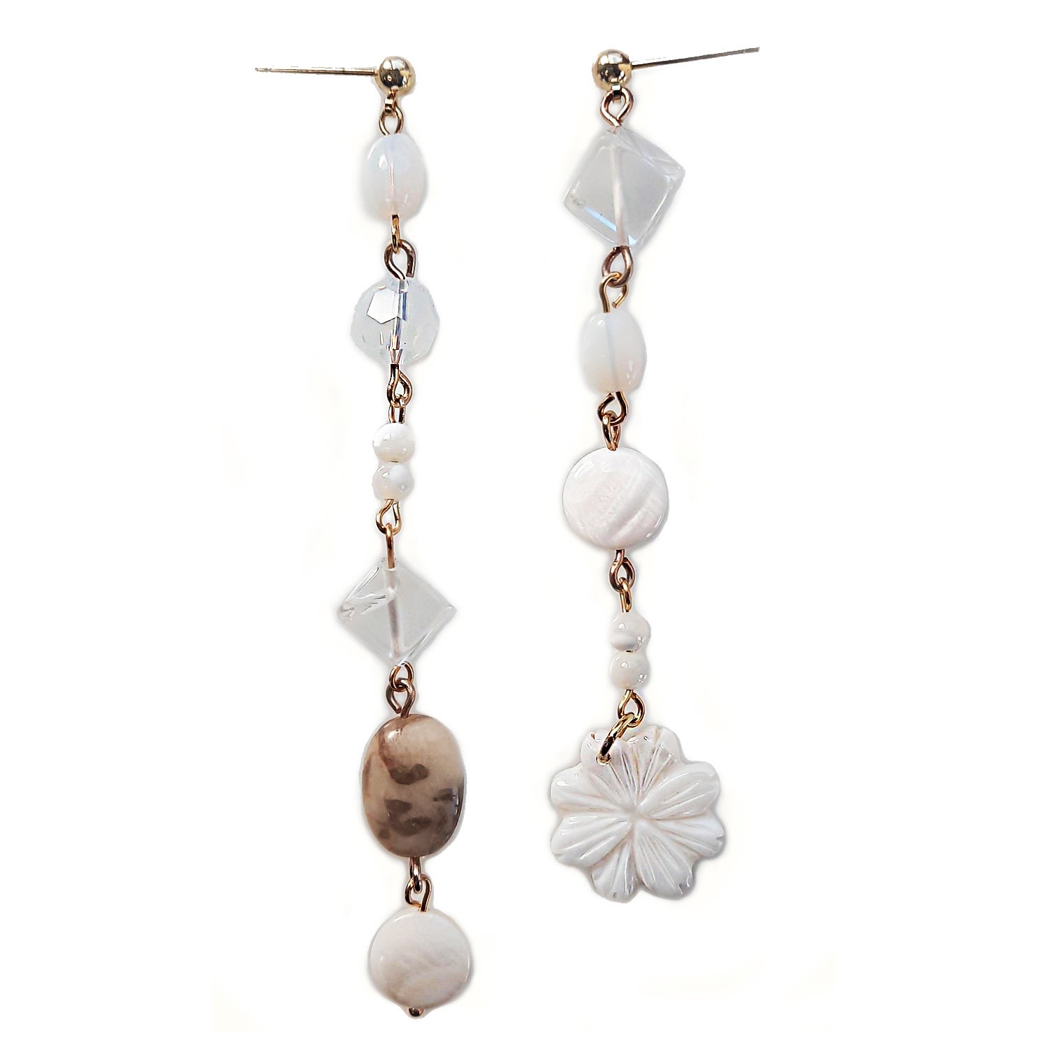 Women’s Neutrals / Gold / White Limit-Ed Mother Of Pearl Drop Earring Nadia Minkoff