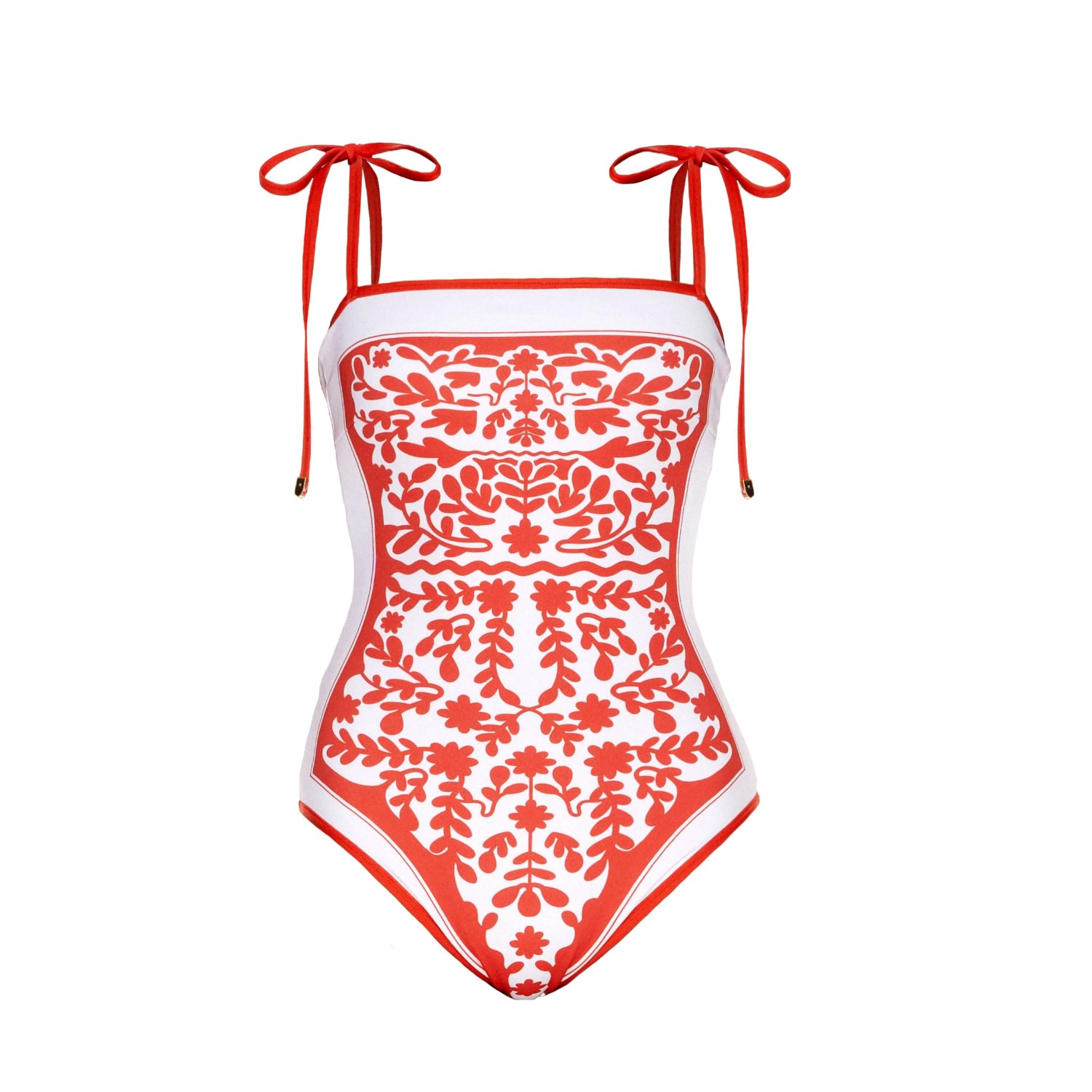 Jessie Zhao New York Women's Red / White Crossing Red Reversible One-piece Swimsuit
