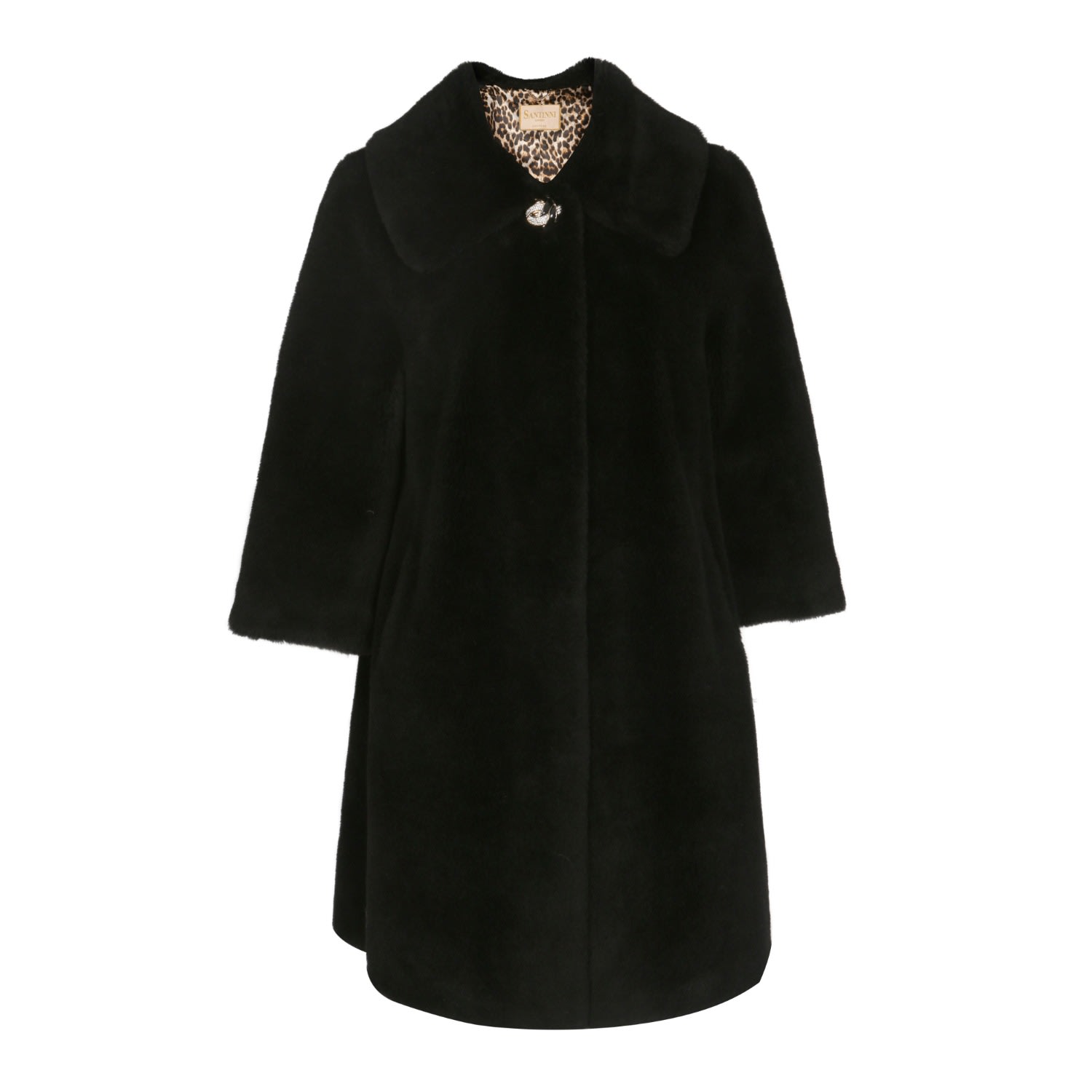 Women’s Black Vivien Wool Swing Coat In Nero Xs/S Santinni