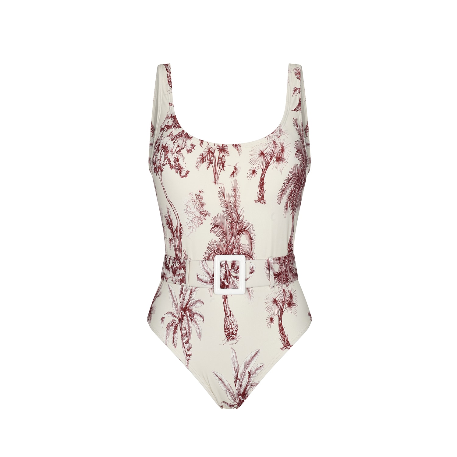 Aguaclara Women's Red / White Provence Classic Belted One Piece In Multi