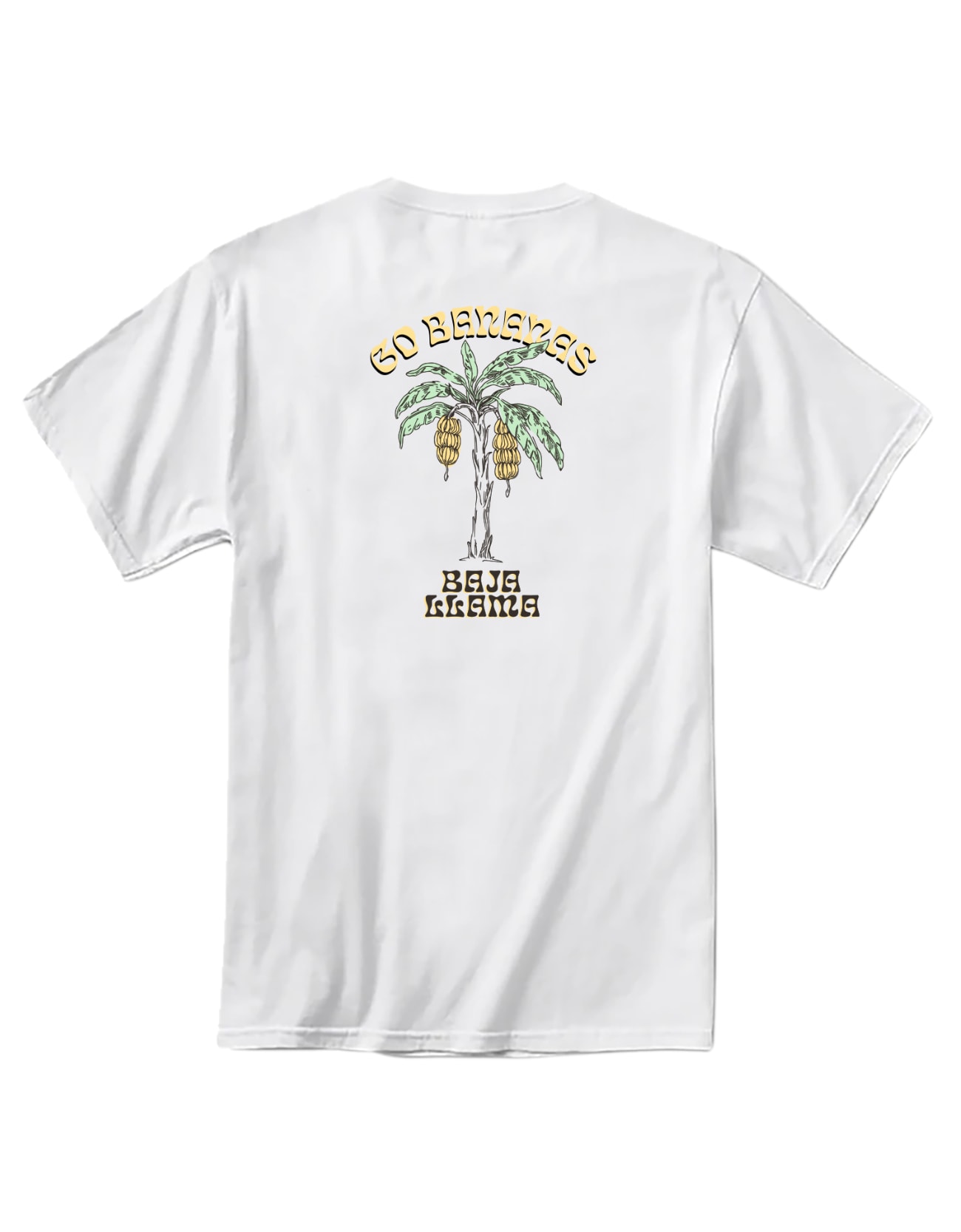 Men’s White Go Bananas Primo Graphic Tee XXL Baja Llama