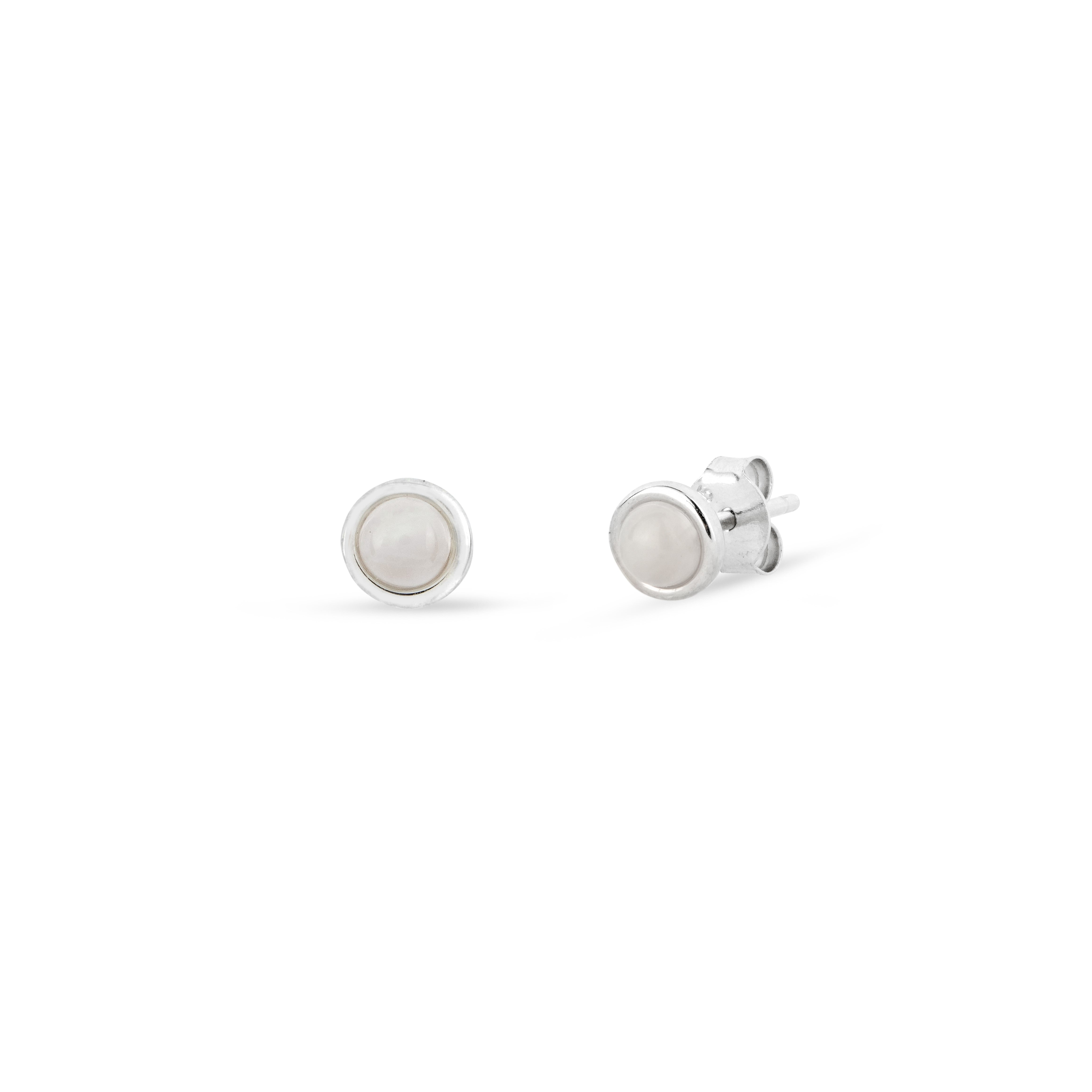 Gold Trip Women's Orange / Silver Rose Quartz Stud Earrings In Silver In Silver