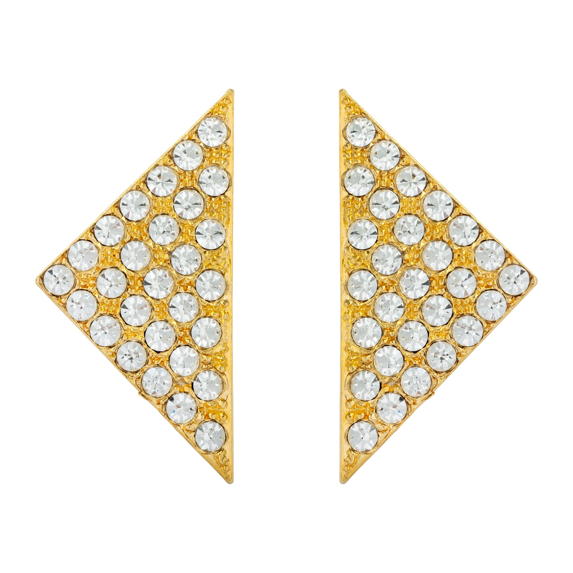 Gold Trip Women's Gold Vintage Jewel Triangle Clip On Earrings
