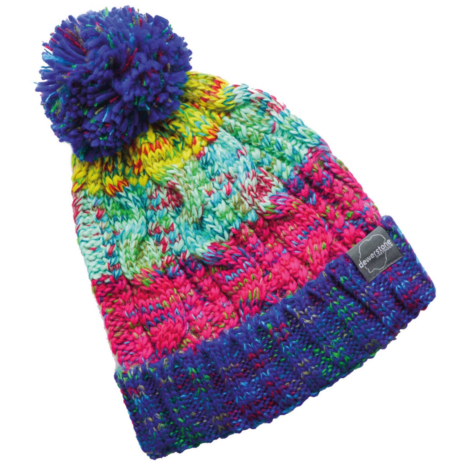 Dewerstone Men's Blue Chunky Knit Beanie - Fairground / Yellow In Blue